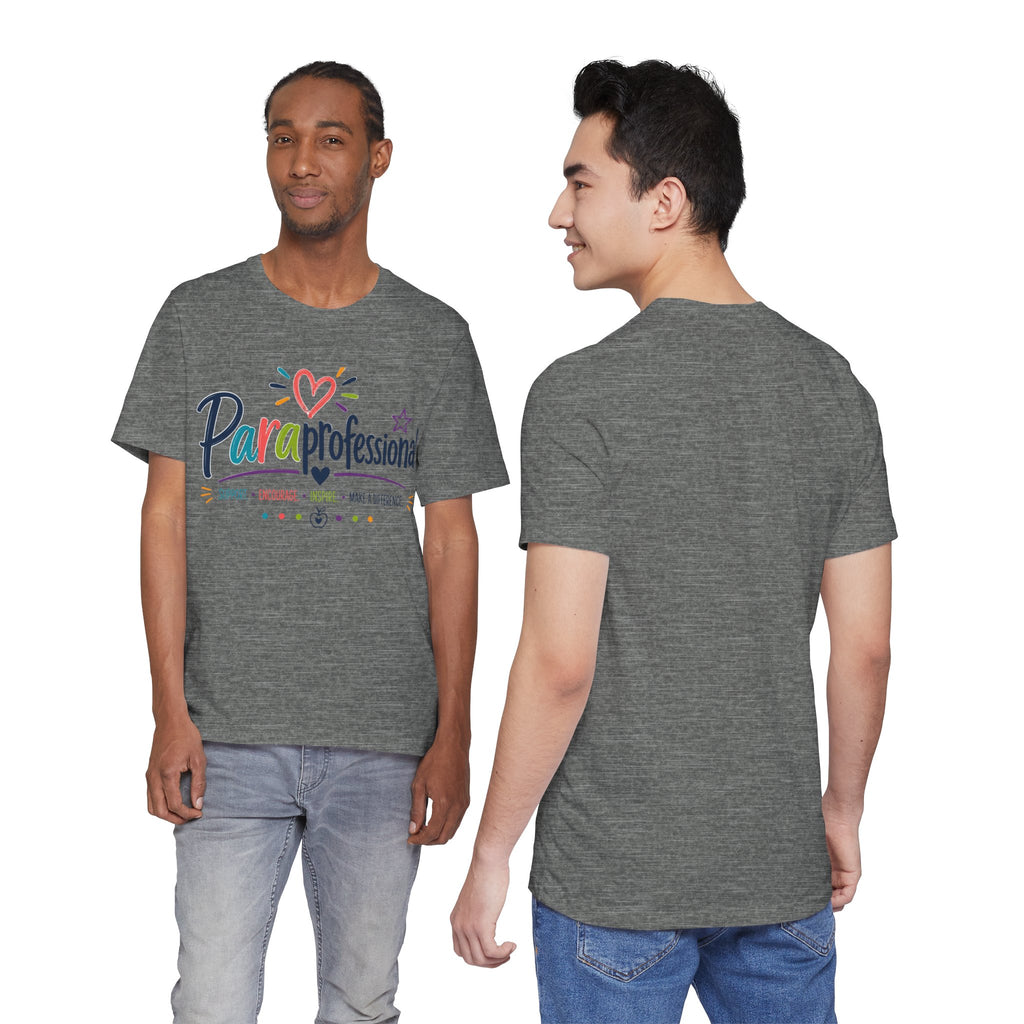 ParaProfessional T‑Shirt — Colorful Heart Design, Support Encourage Inspire Tee