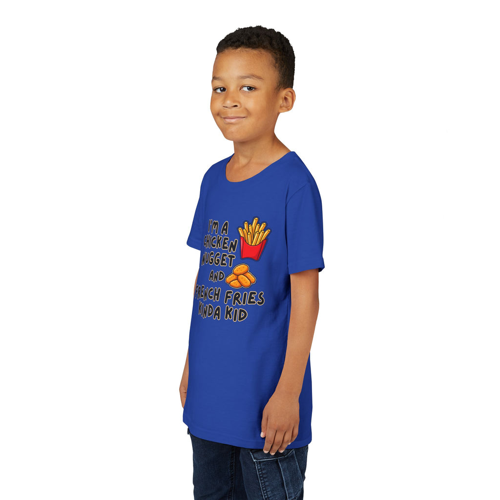 I'm A Chicken Nugget And French Fries Kinda Kid Youth Tee, Autism Picky Eater Shirt, Kids Food Humor Tee, Autism Sensory Eating Gift