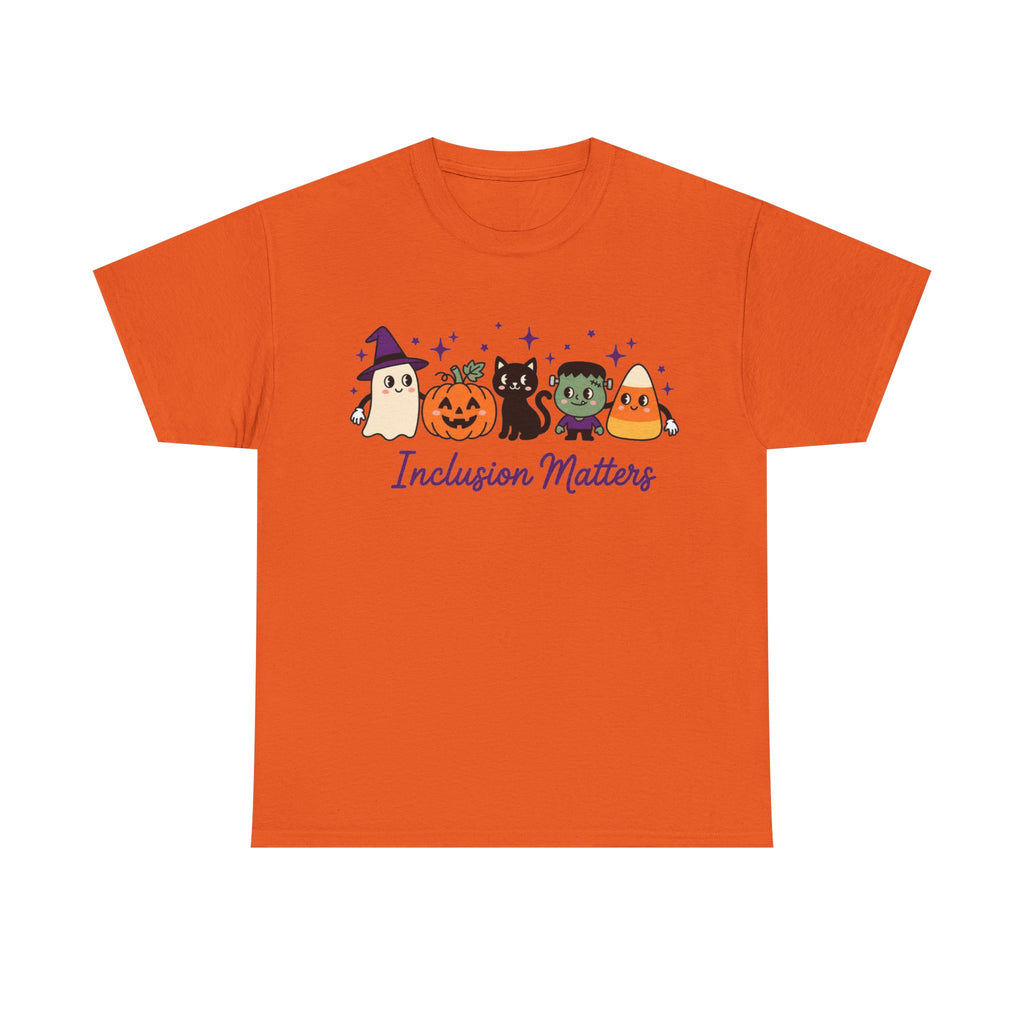 Inclusion Matters Halloween Characters Tee, Ghost Pumpkin Black Cat Candy Corn Shirt, Autism Acceptance Fall Halloween T-Shirtrn