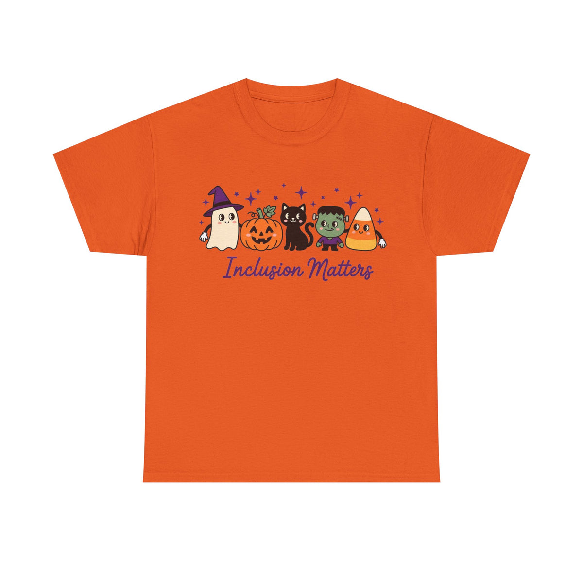 Inclusion Matters Halloween Characters Tee, Ghost Pumpkin Black Cat Candy Corn Shirt, Autism Acceptance Fall Halloween T-Shirtrn