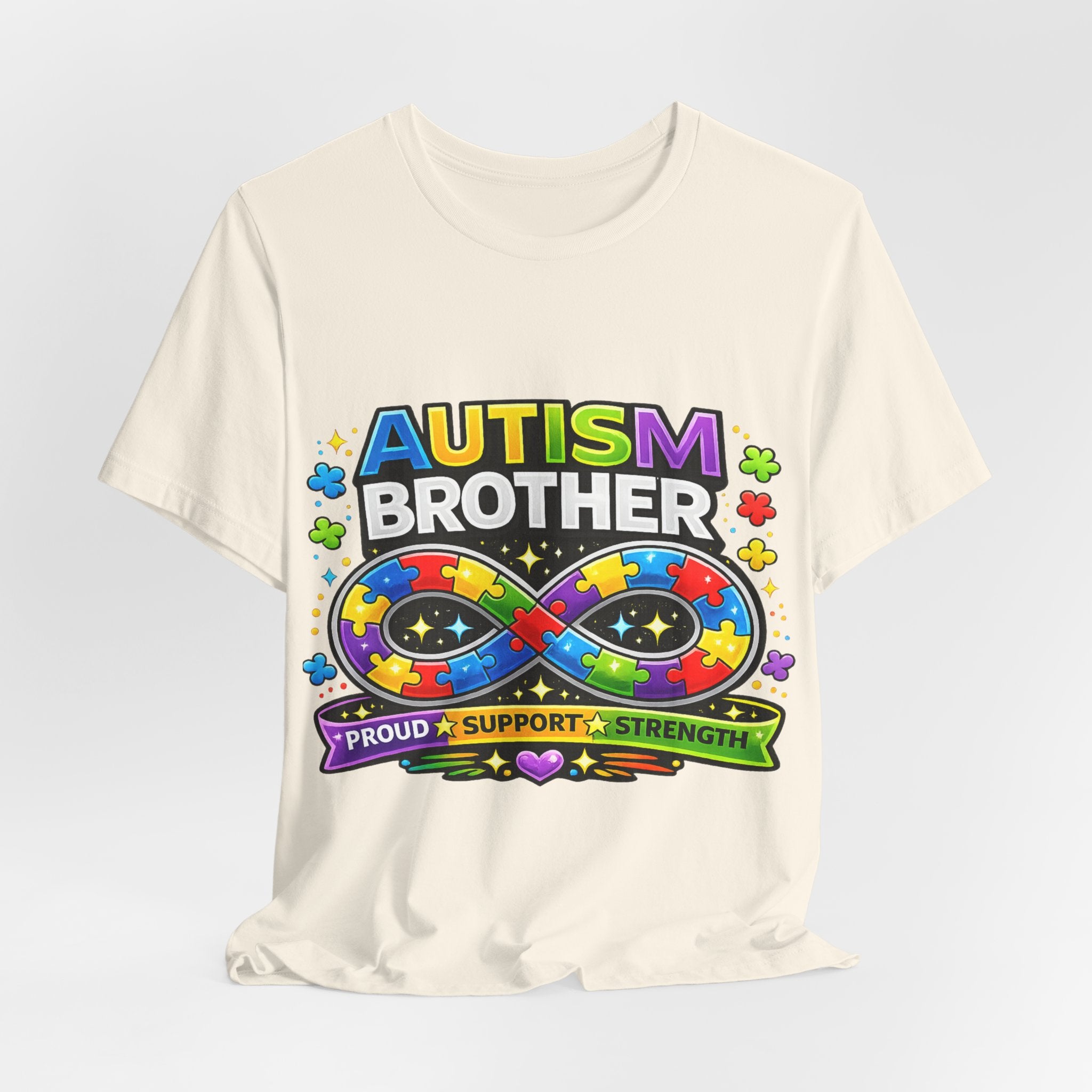Autism Brother Infinity Puzzle Ribbon T-Shirt | Proud Support Strength