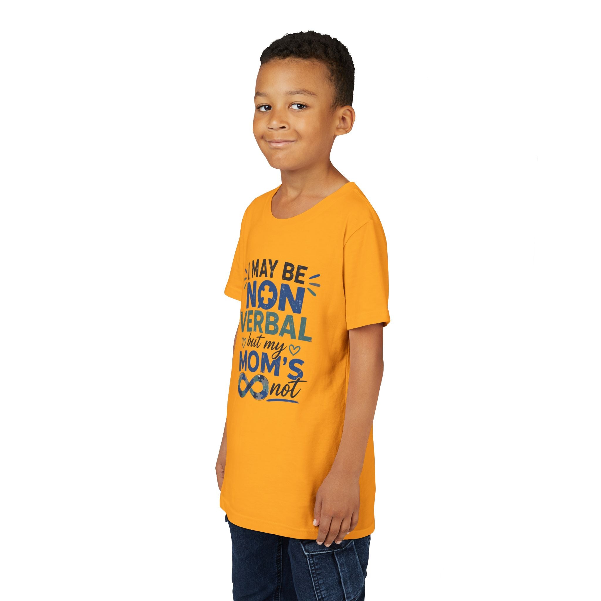 I May Be Nonverbal but My Moms Not Youth Tee | Autism Awareness