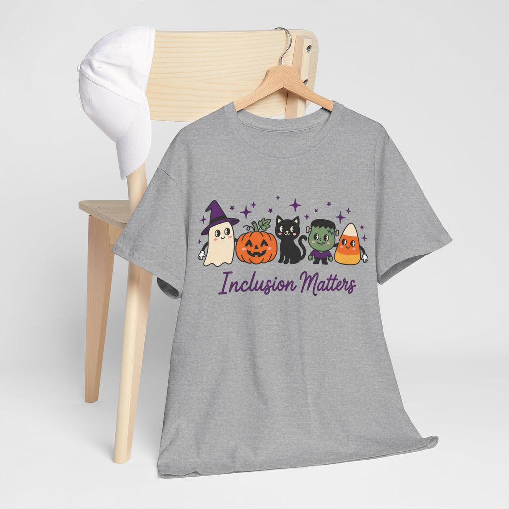 Inclusion Matters Halloween Characters Tee, Ghost Pumpkin Black Cat Candy Corn Shirt, Autism Acceptance Fall Halloween T-Shirtrn