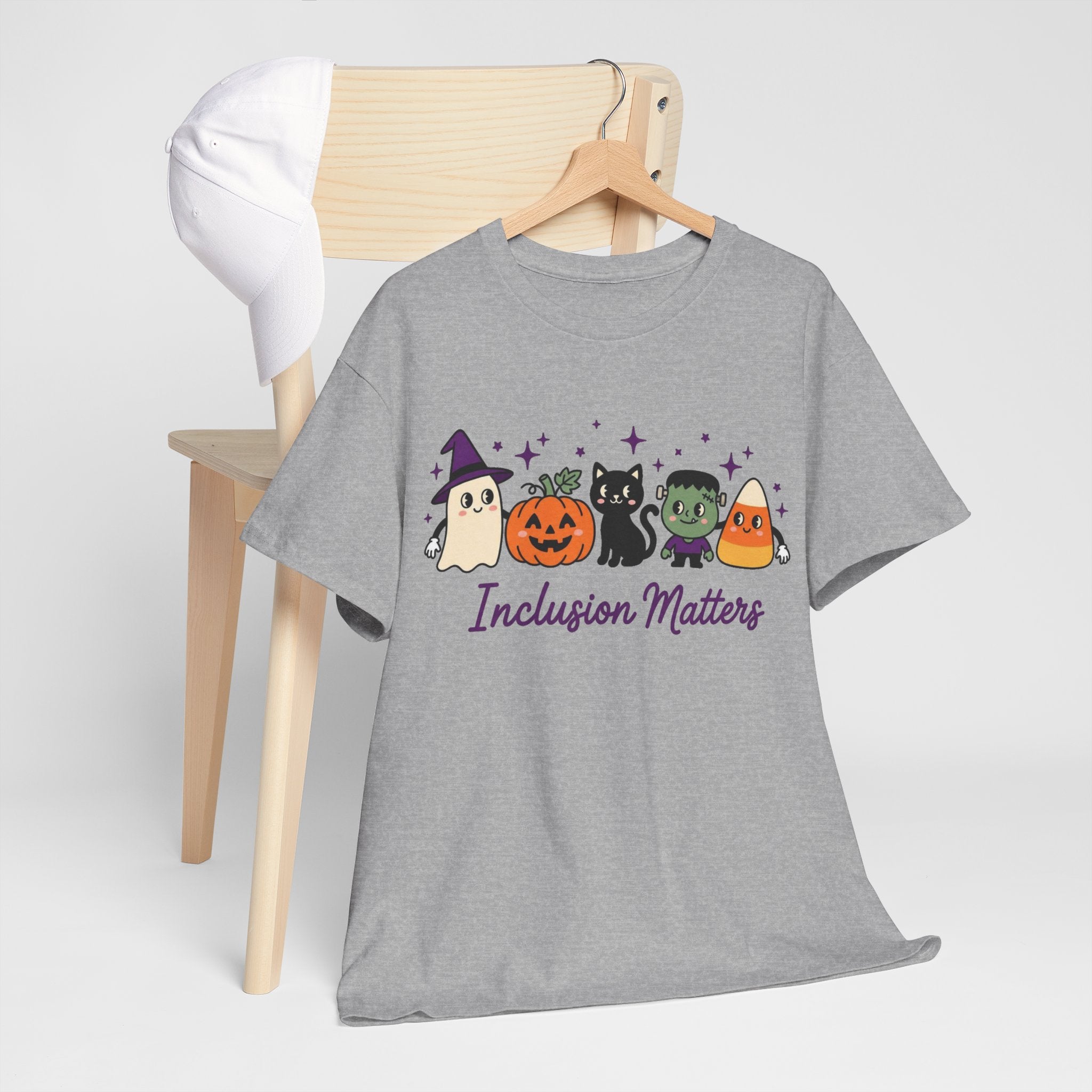 Inclusion Matters Halloween Characters Tee, Ghost Pumpkin Black Cat Candy Corn Shirt, Autism Acceptance Fall Halloween T-Shirtrn