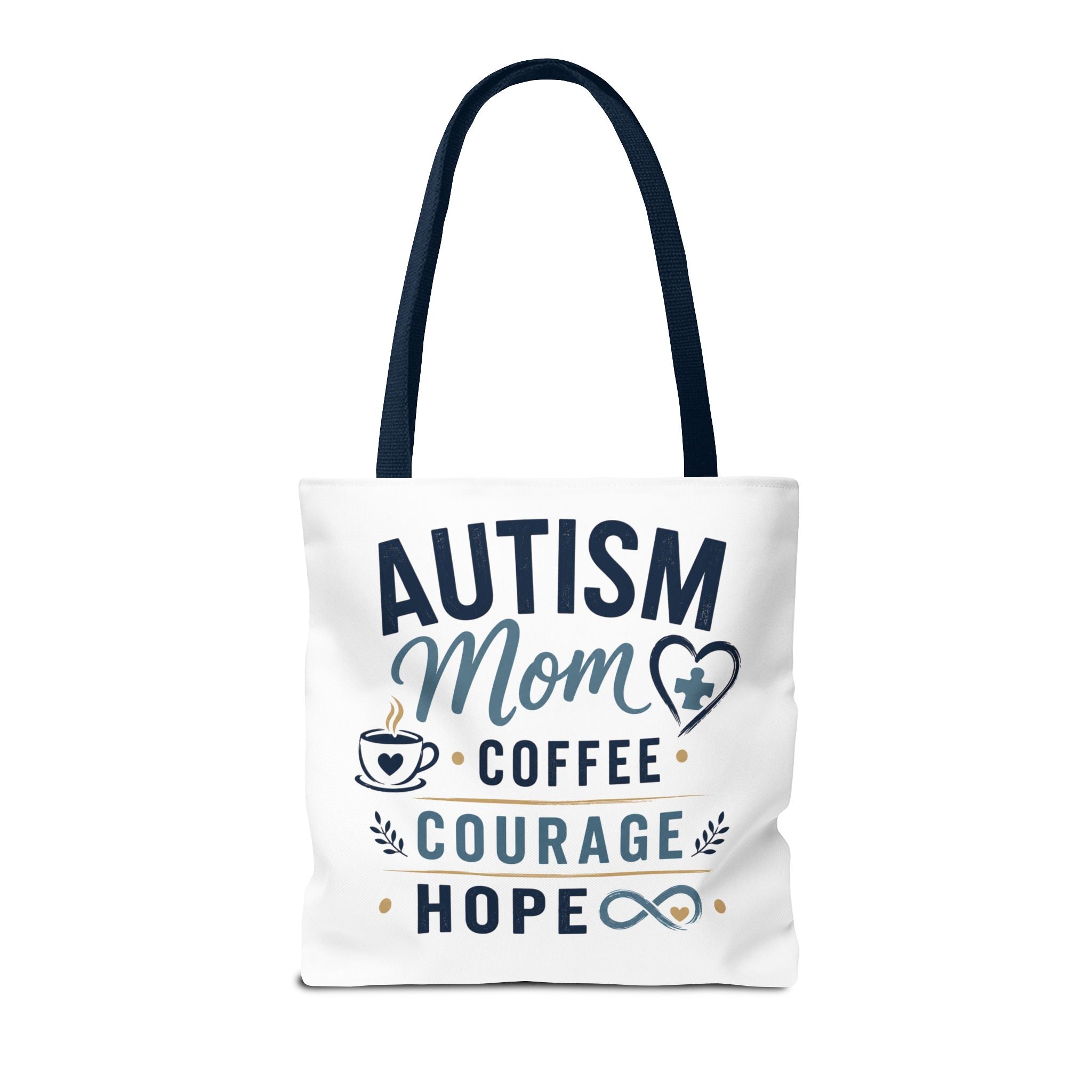 Autism Mom Coffee Courage Hope Tote Bag | Autism Acceptance Gift for Mom | Neurodiversity Canvas Tote | Special Needs Mom Bag