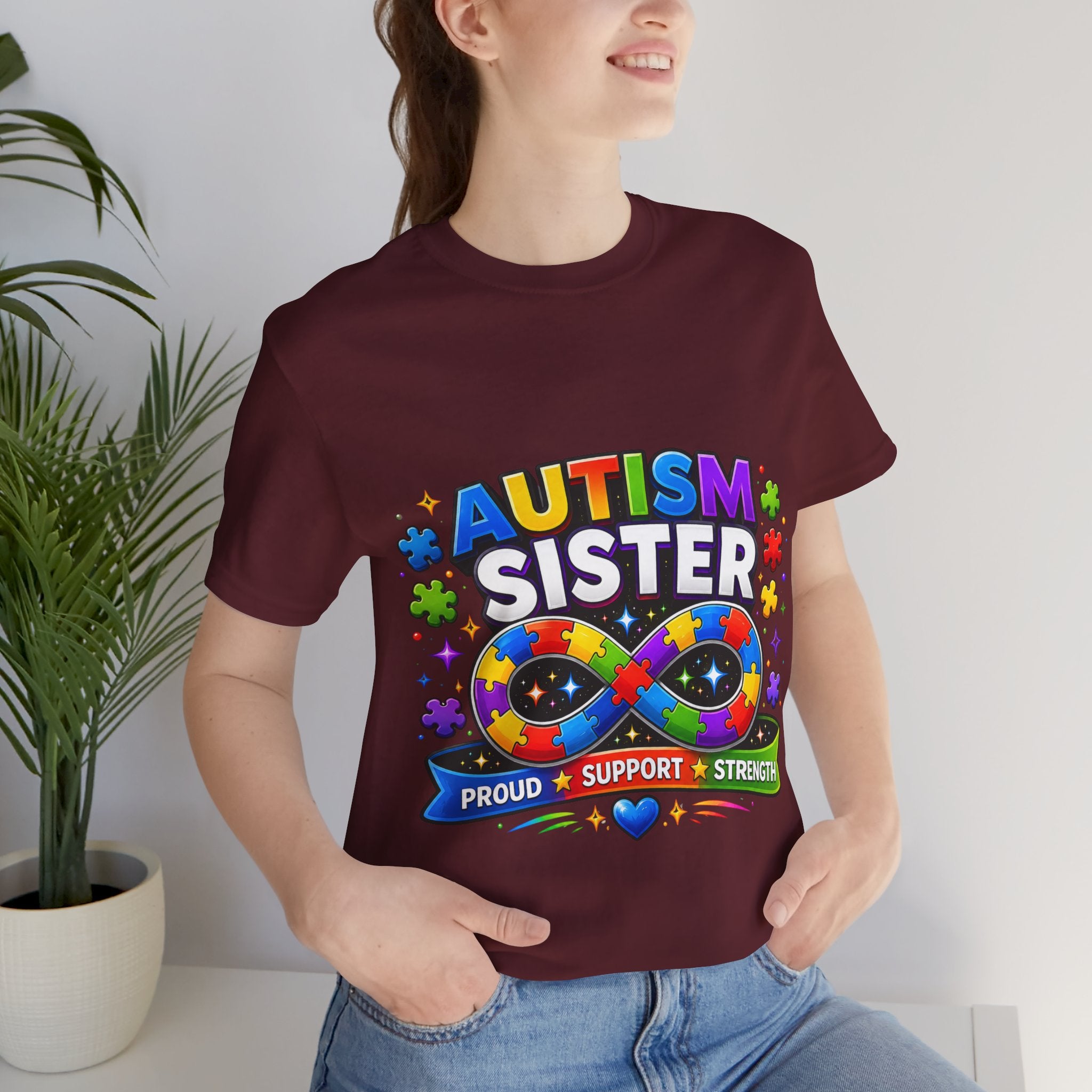 Autism Sister Tee | Puzzle Infinity Support Strength Shirt