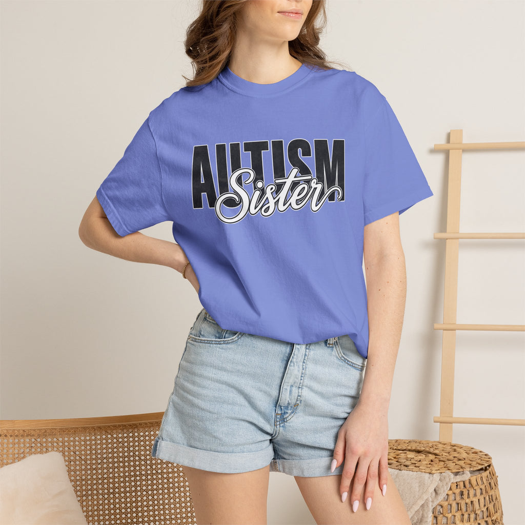 Autism Sister Shirt Proud Autism Sister T Shirt Autism Awareness Autism Acceptance Gift Puzzle Heart Special Needs Sibling Tee