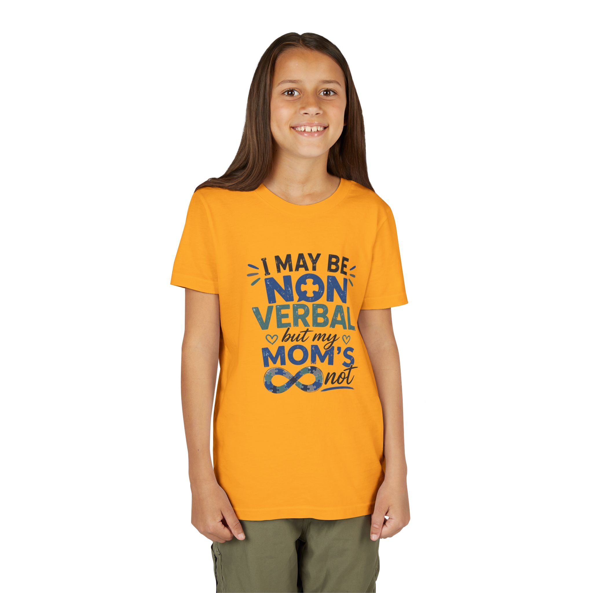 I May Be Nonverbal but My Moms Not Youth Tee | Autism Awareness