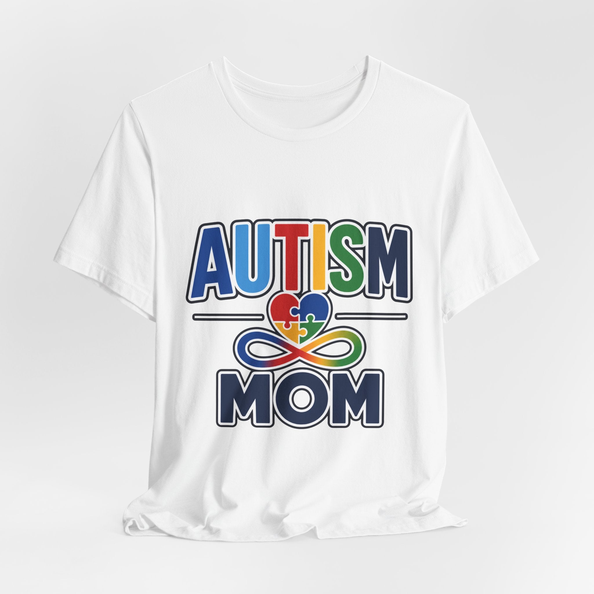 Autism Mom Shirt | Rainbow Puzzle Heart Infinity T-Shirt | Proud Autism Mom Tee | Autism Awareness & Acceptance Gift for Mothers
