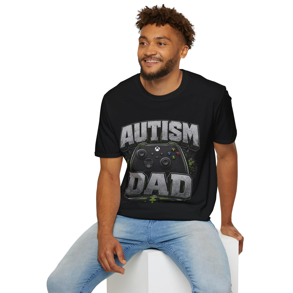 Autism Dad T-Shirt | Video Game Controller Awareness Tee