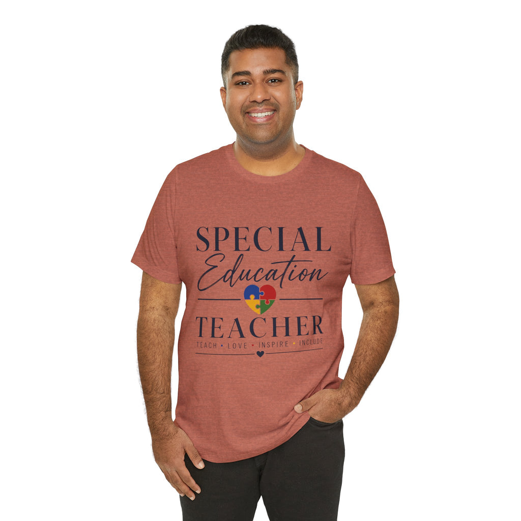 Special Education Teacher Shirt | Teach Love Inspire T-Shirt | Puzzle Heart Graphic Tee | Autism Acceptance Gift | Inclusive Teacher