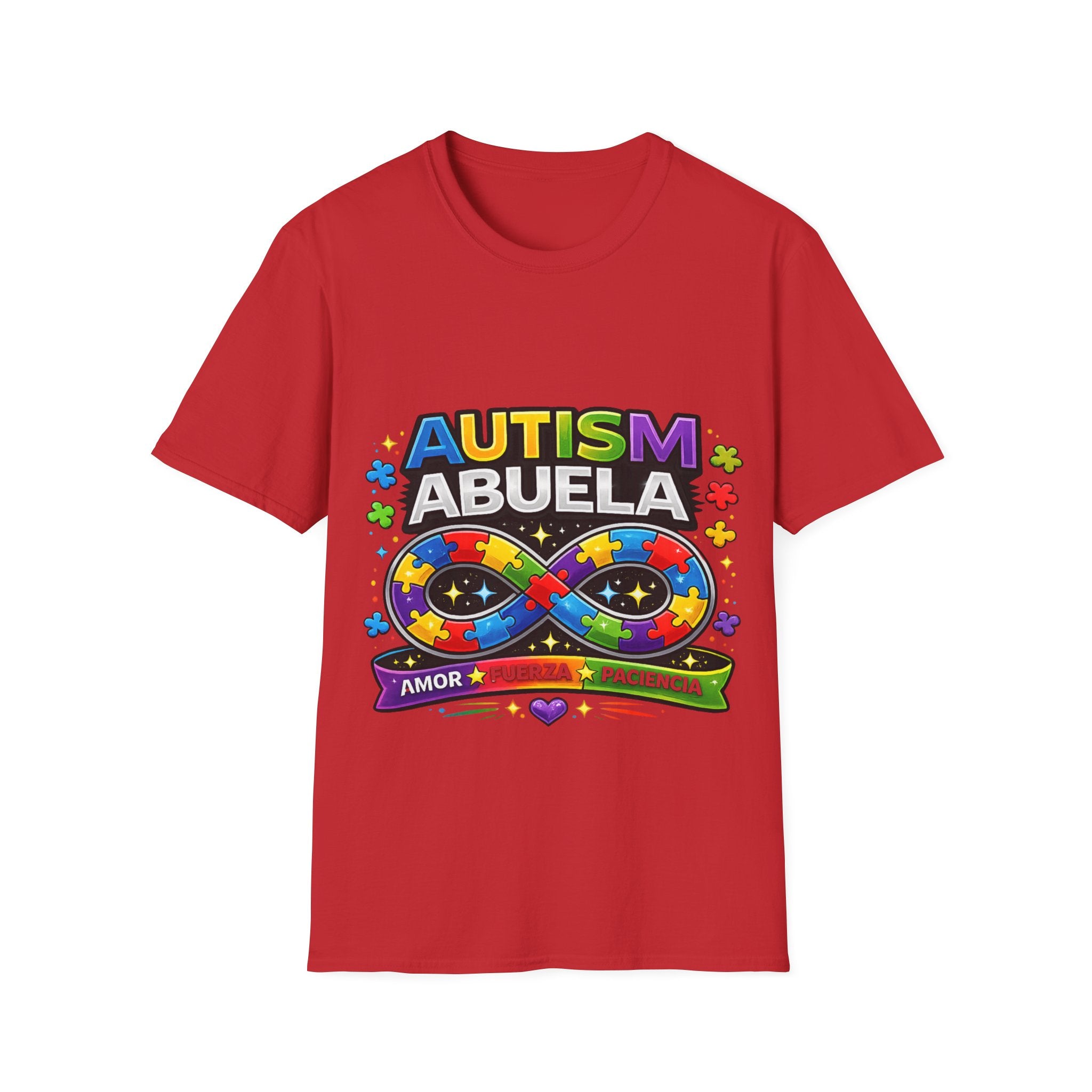 Autism Abuela T-Shirt | Rainbow Puzzle Infinity Design