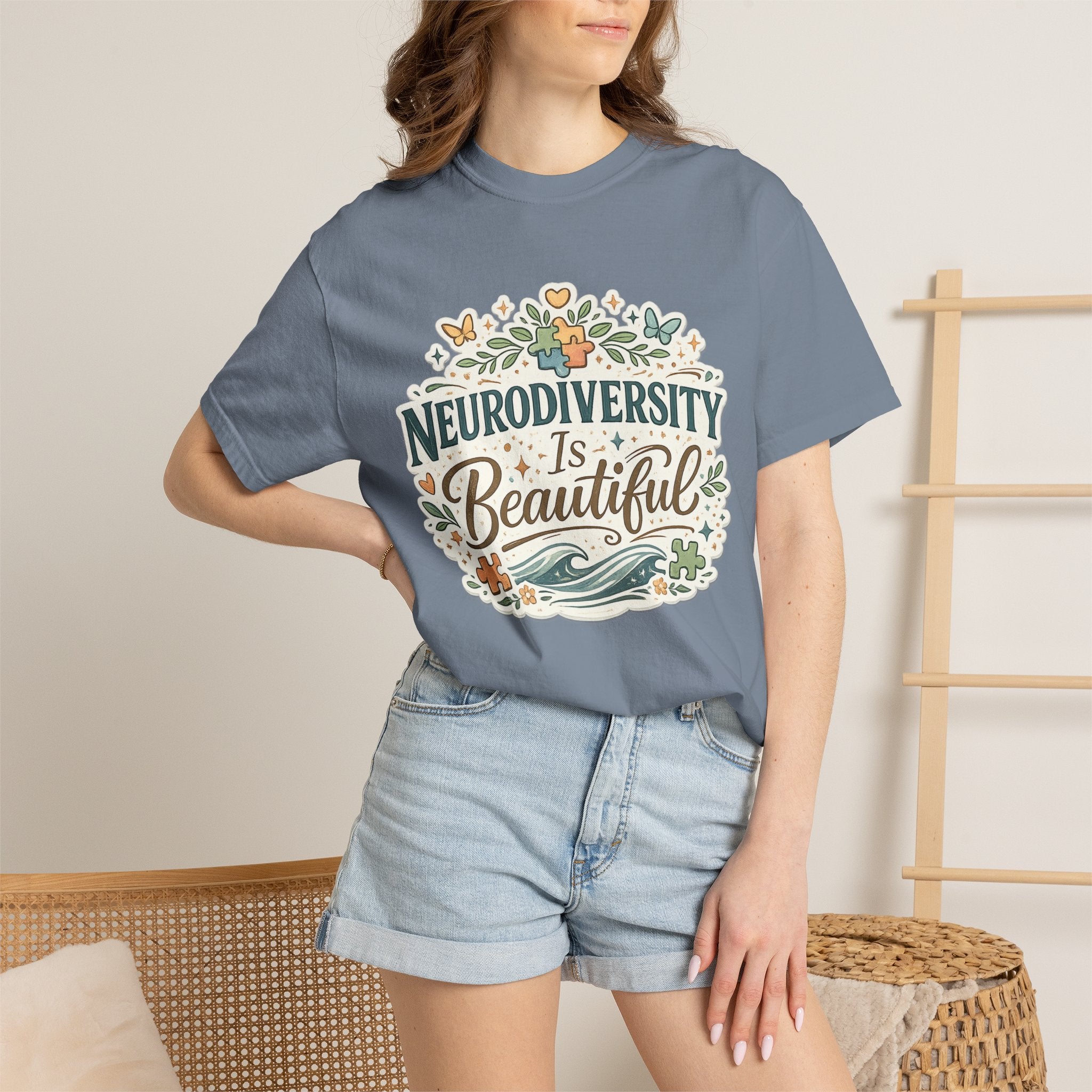 Neurodiversity Is Beautiful T-shirt | Floral Wave Awareness Tee