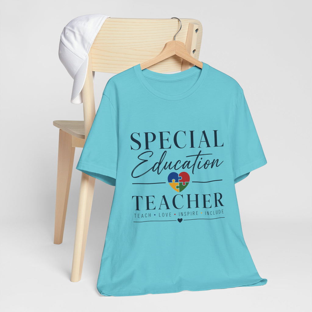 Special Education Teacher Shirt | Teach Love Inspire T-Shirt | Puzzle Heart Graphic Tee | Autism Acceptance Gift | Inclusive Teacher