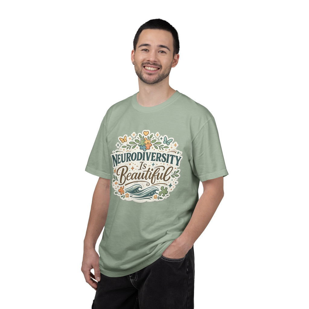 Neurodiversity Is Beautiful T-shirt | Floral Wave Awareness Tee