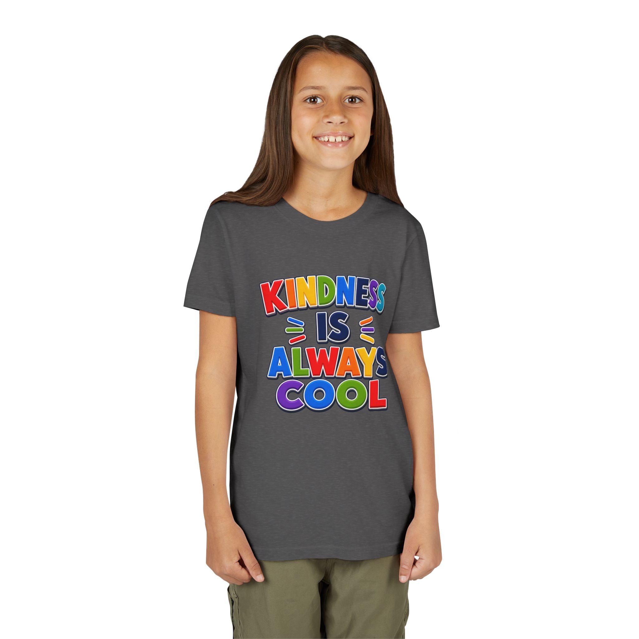 Kindness Is Always Cool youth tee | Rainbow Positive Message Shirt