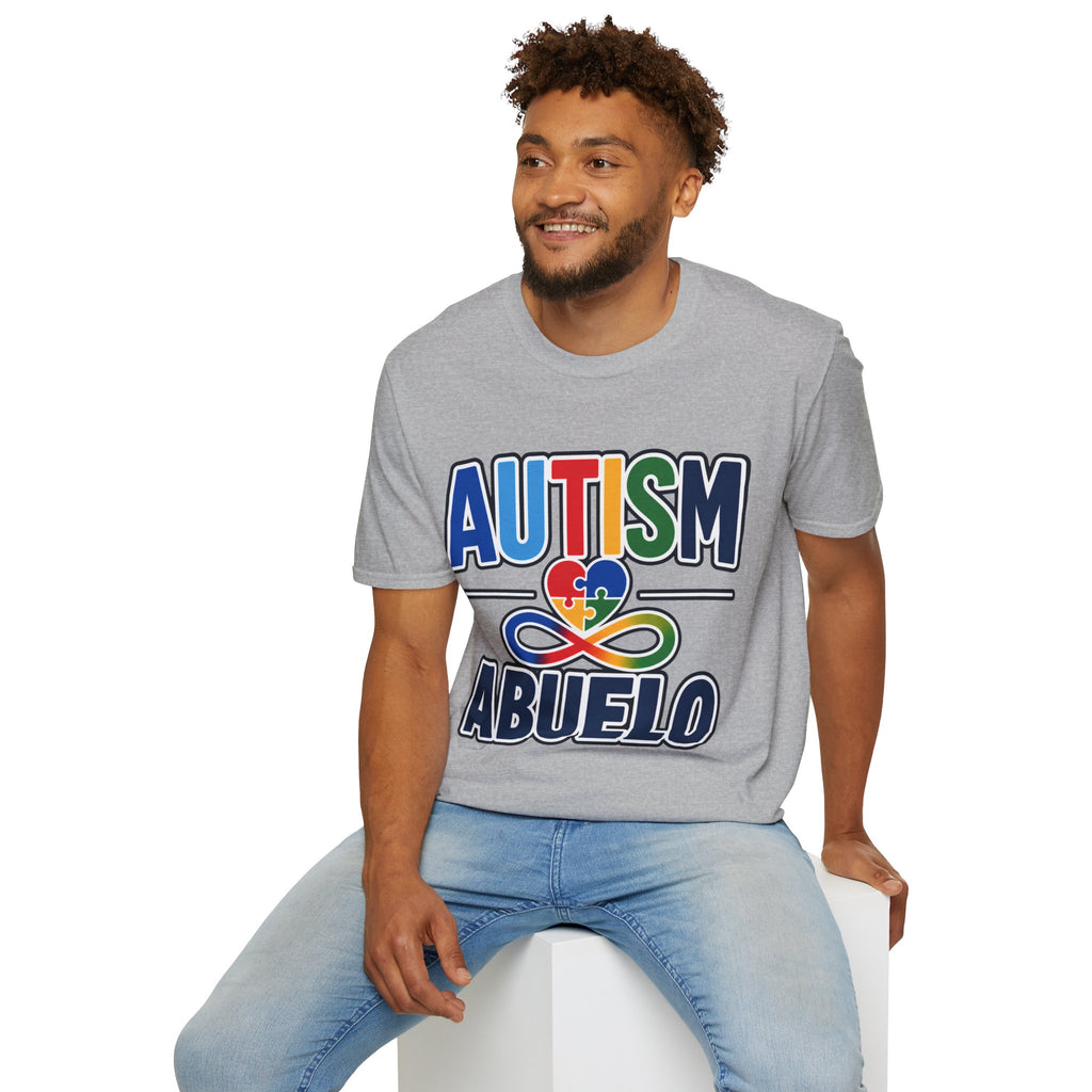 Autism Puzzle Heart Infinity Abuelo T-Shirt | Grandfather Awareness Tee