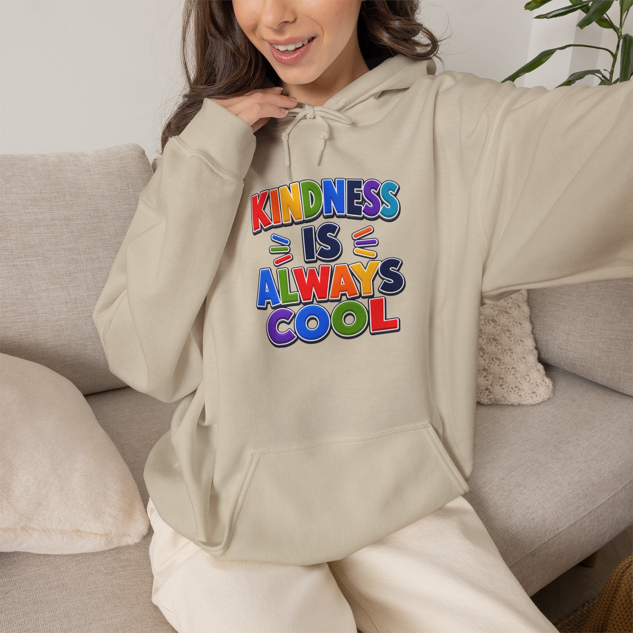 Kindness Is Always Cool hoodie | Rainbow Retro Lettering