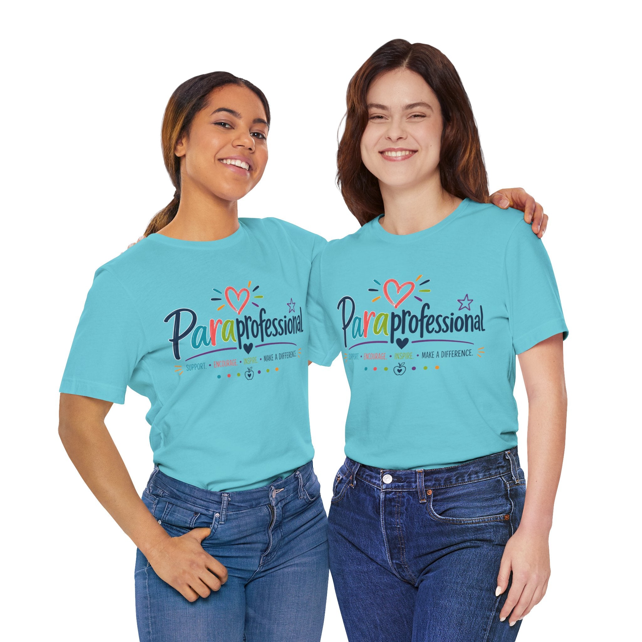 ParaProfessional T‑Shirt — Colorful Heart Design, Support Encourage Inspire Tee