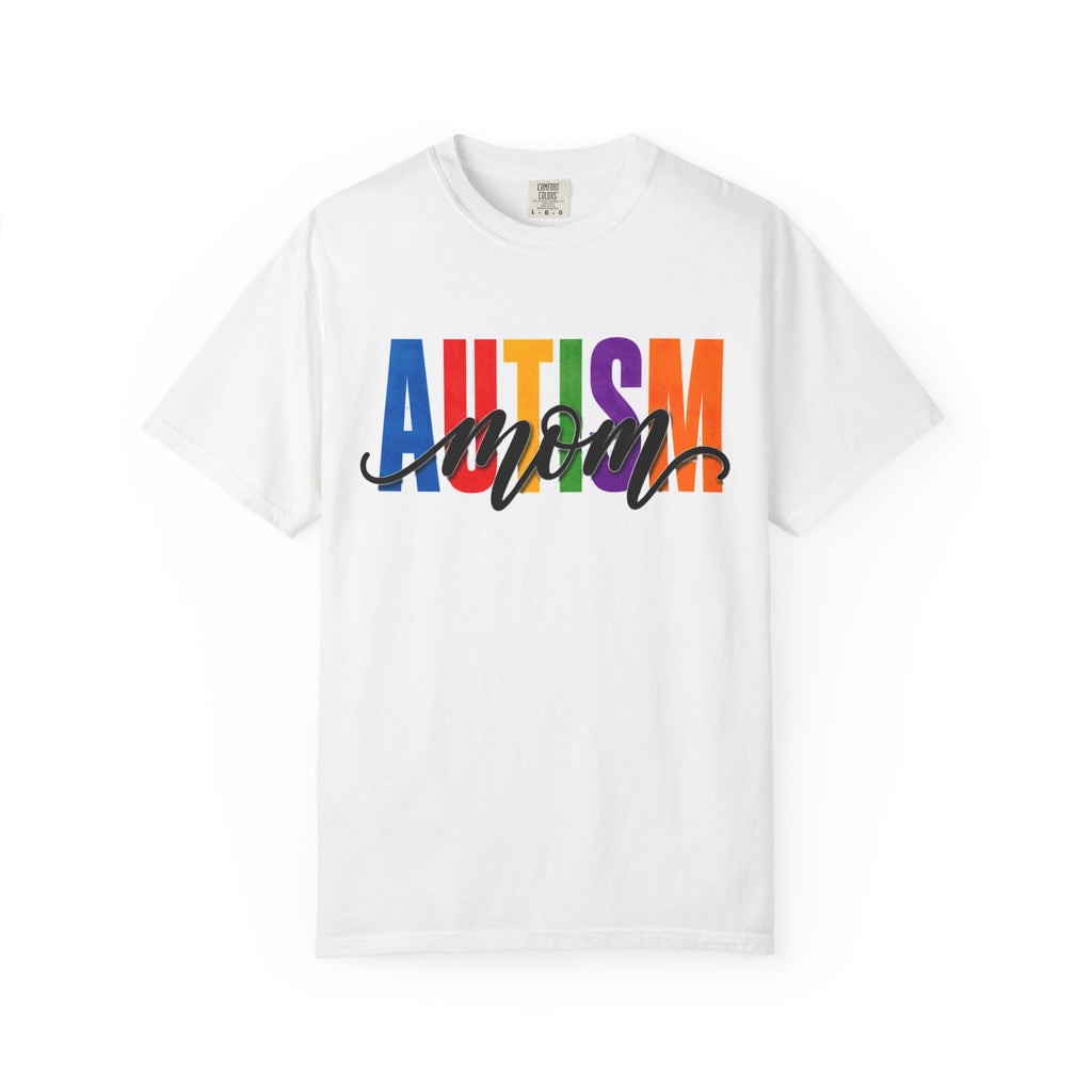 Autism Mom Shirt Autism Mom T Shirt Rainbow Block Letter Tee Script Mom Graphic Autism Awareness Autism Acceptance Gift for Mom