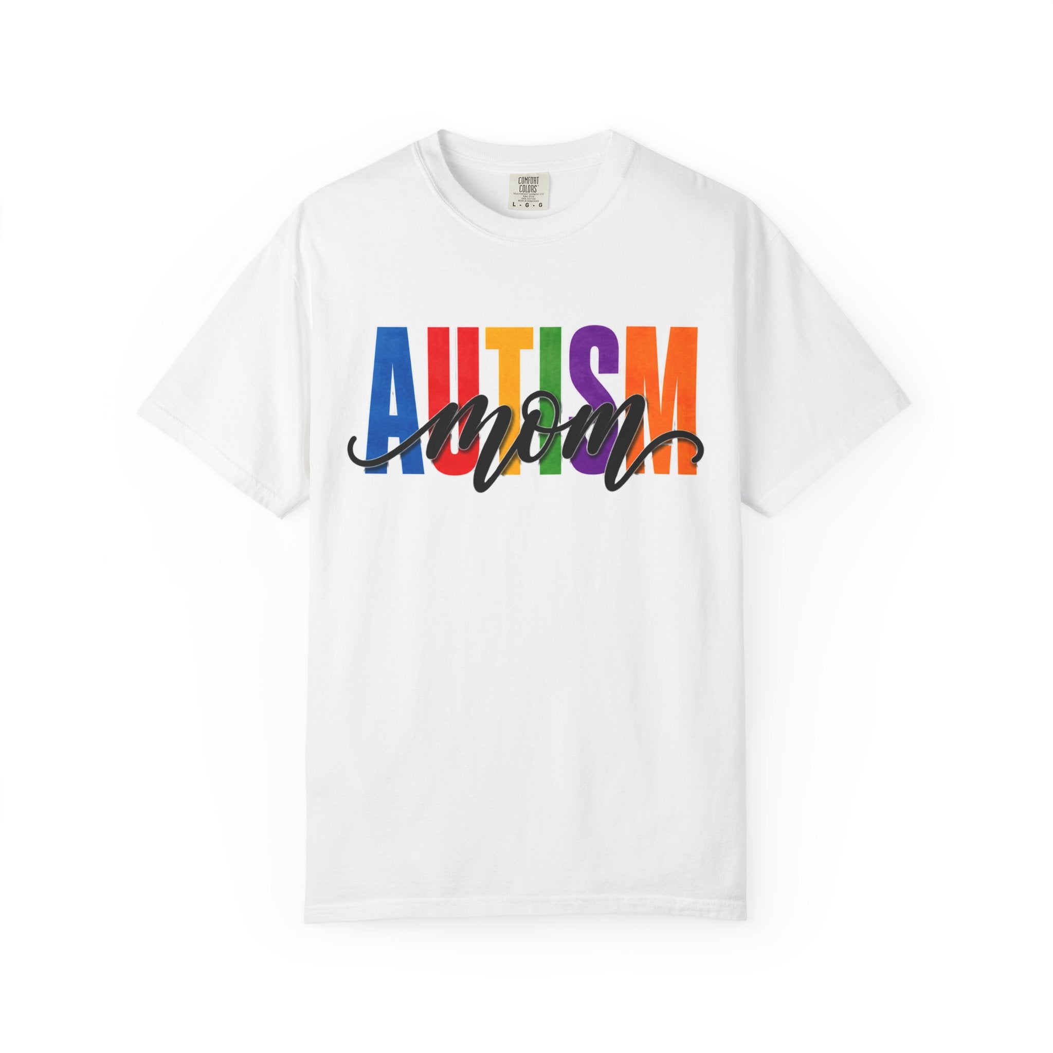 Autism Mom Shirt Autism Mom T Shirt Rainbow Block Letter Tee Script Mom Graphic Autism Awareness Autism Acceptance Gift for Mom