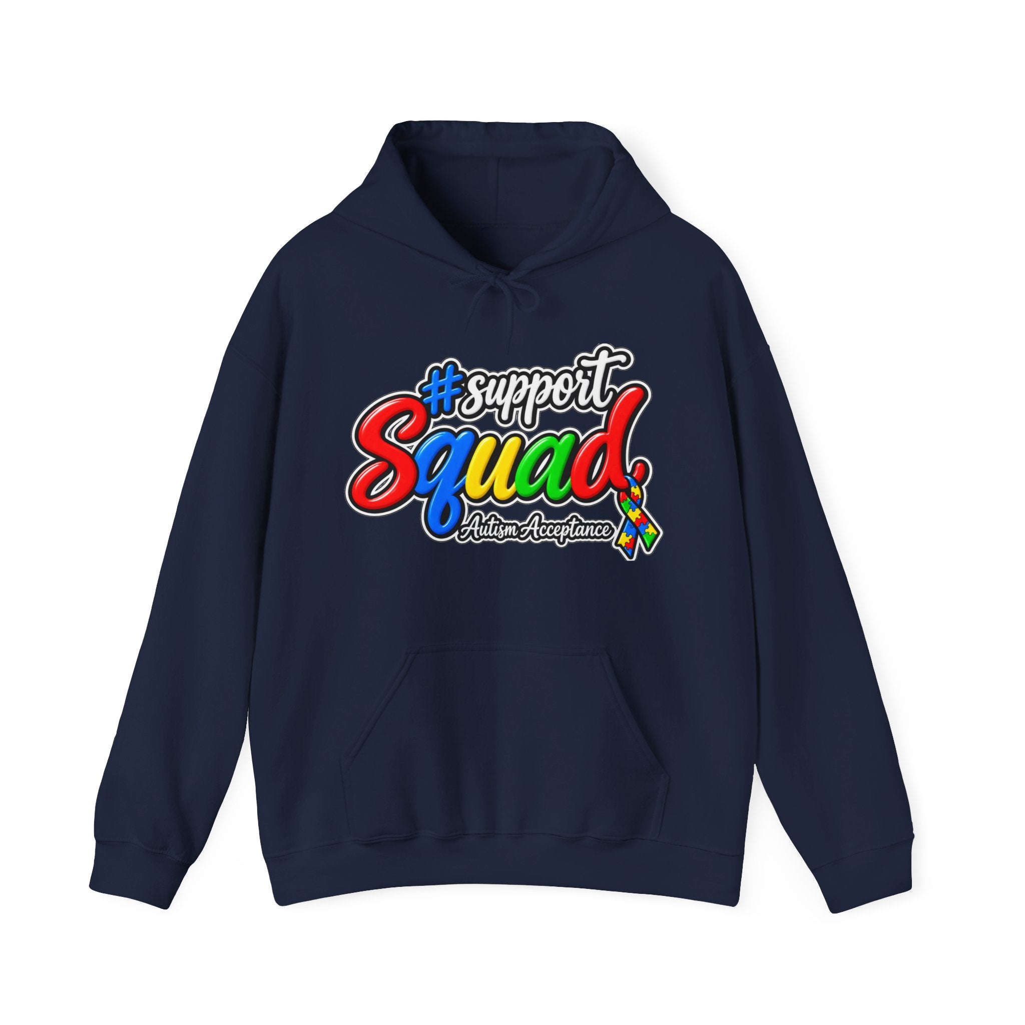 Support Squad Hoodie, Rainbow Autism Awareness Sweatshirt, Autism Acceptance Crewneck, Matching Family Autism Squad Gift