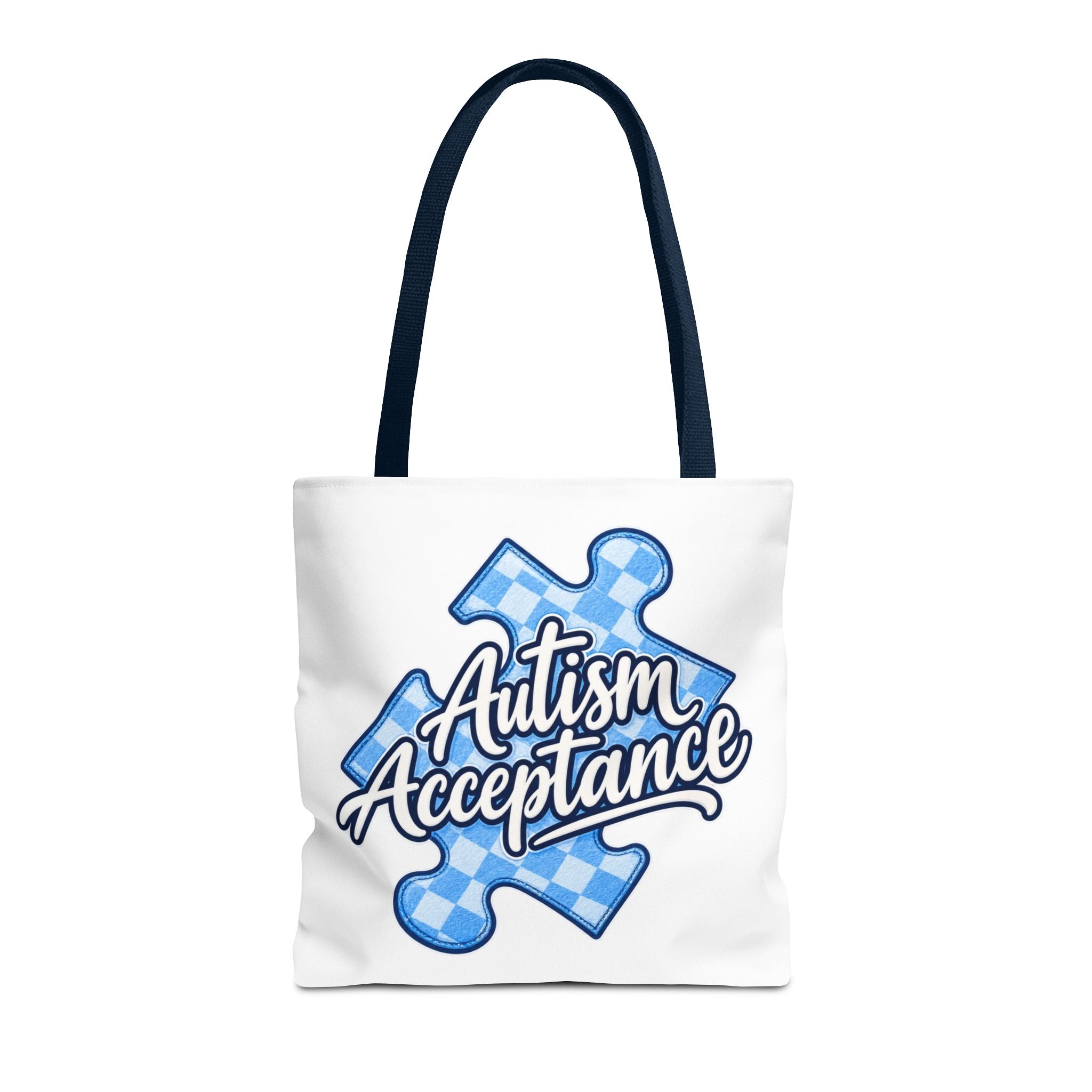Autism Acceptance Puzzle Piece Tote Bag, Awareness Support Canvas Bag, Autism Advocate Gift, Neurodiversity Family Apparel