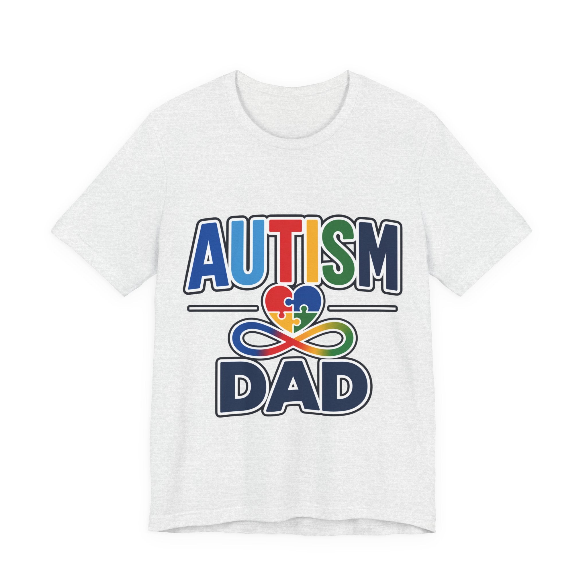 Autism Dad Shirt | Proud Autism Father T-Shirt | Colorful Puzzle Heart Infinity Design | Autism Awareness Gift for Dad | Autism Acceptance Tee