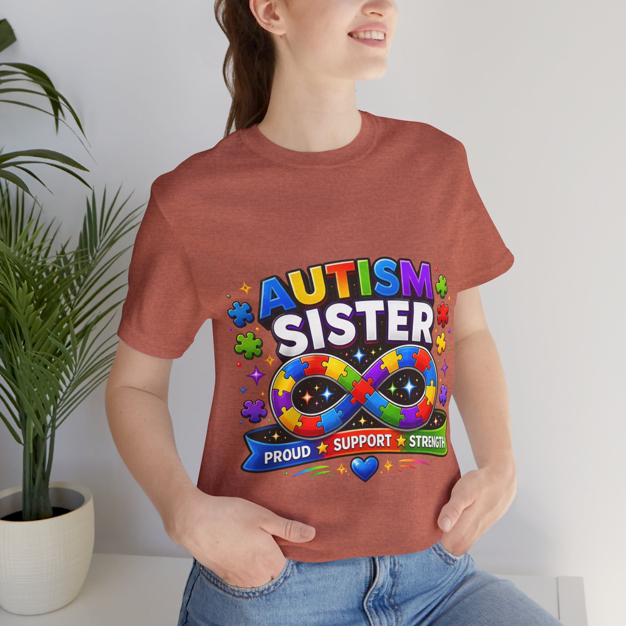 Autism Sister Tee | Puzzle Infinity Support Strength Shirt