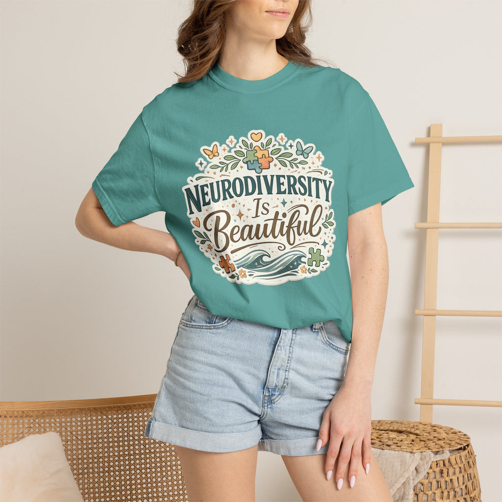 Neurodiversity Is Beautiful T-shirt | Floral Wave Awareness Tee