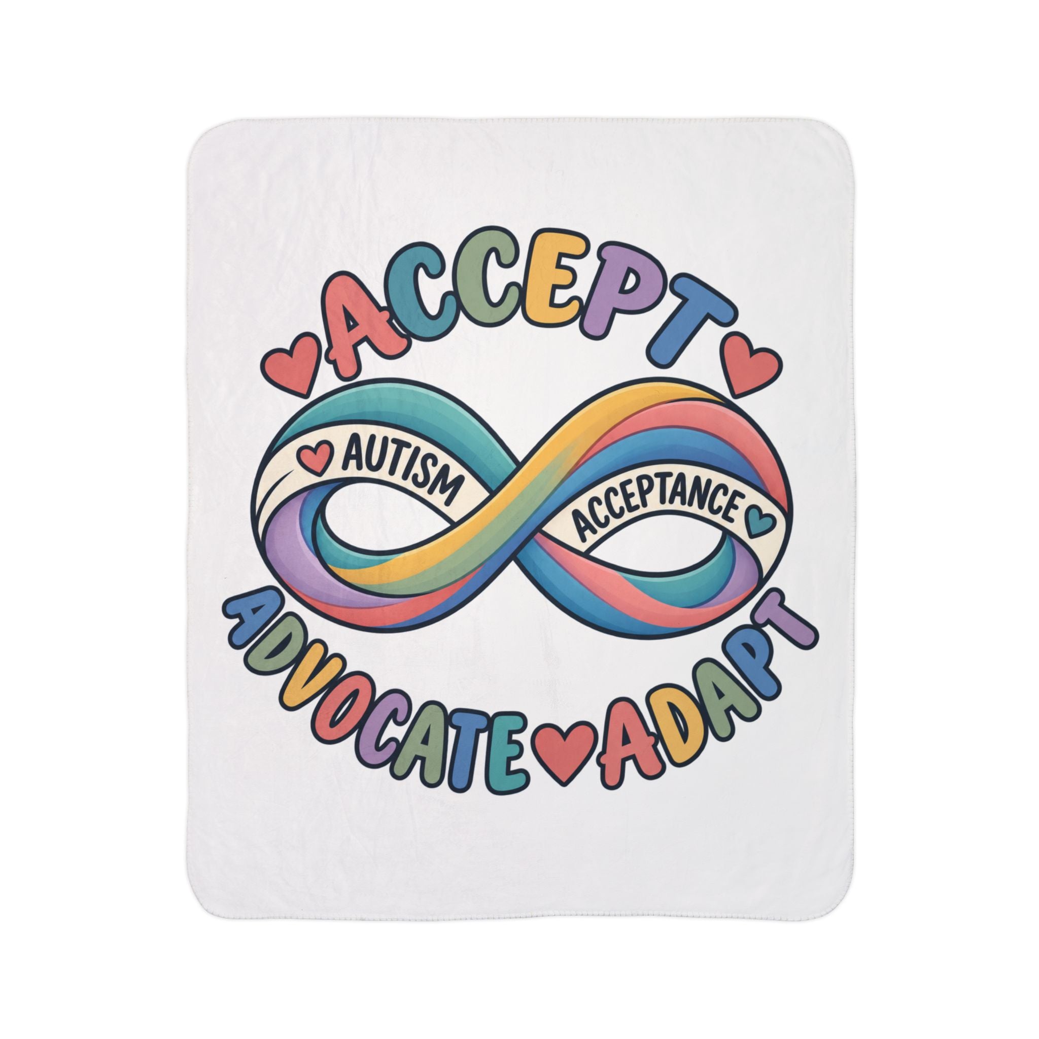 Autism Acceptance Infinity Sherpa Blanket, Advocate Adapt Throw, Autism Awareness Gift  Neurodiversity Blanket Autism Family Gift