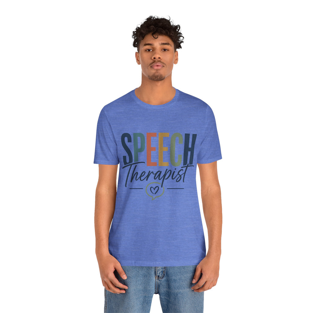 Speech Therapist Shirt | SLP T-Shirt | Heart Typography Graphic Tee | Speech Language Pathologist Gift | Therapist Appreciation Apparel