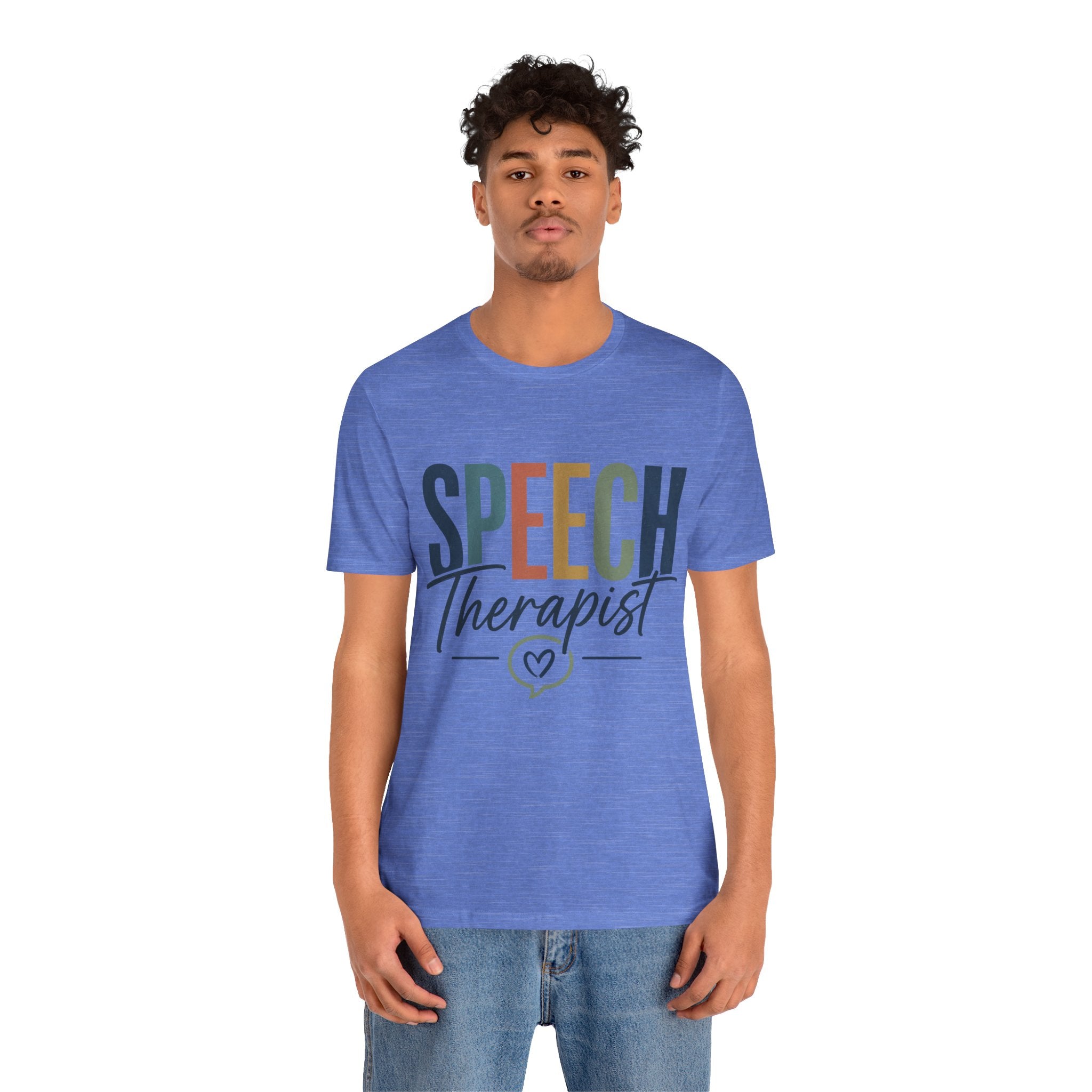 Speech Therapist Shirt | SLP T-Shirt | Heart Typography Graphic Tee | Speech Language Pathologist Gift | Therapist Appreciation Apparel