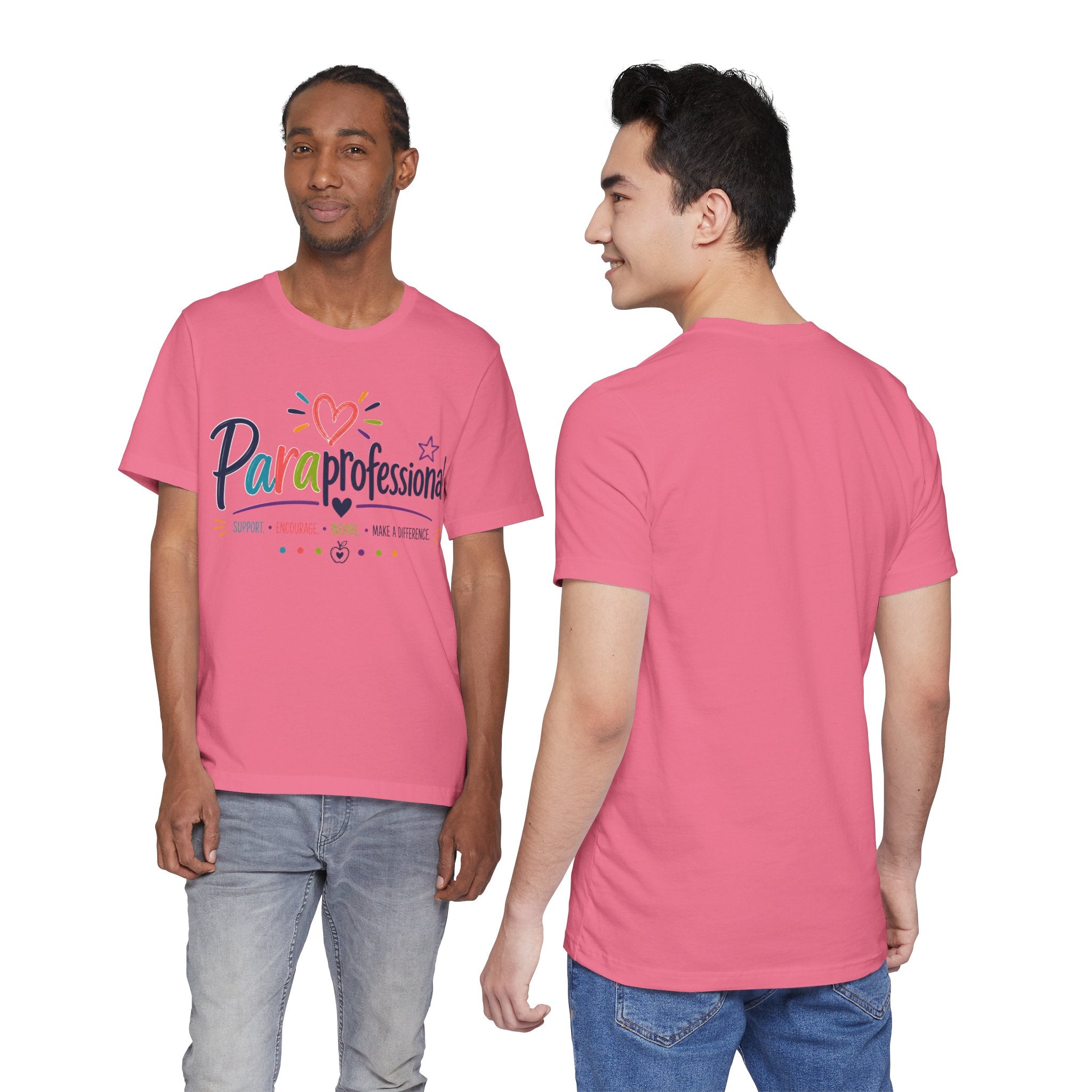 ParaProfessional T‑Shirt — Colorful Heart Design, Support Encourage Inspire Tee