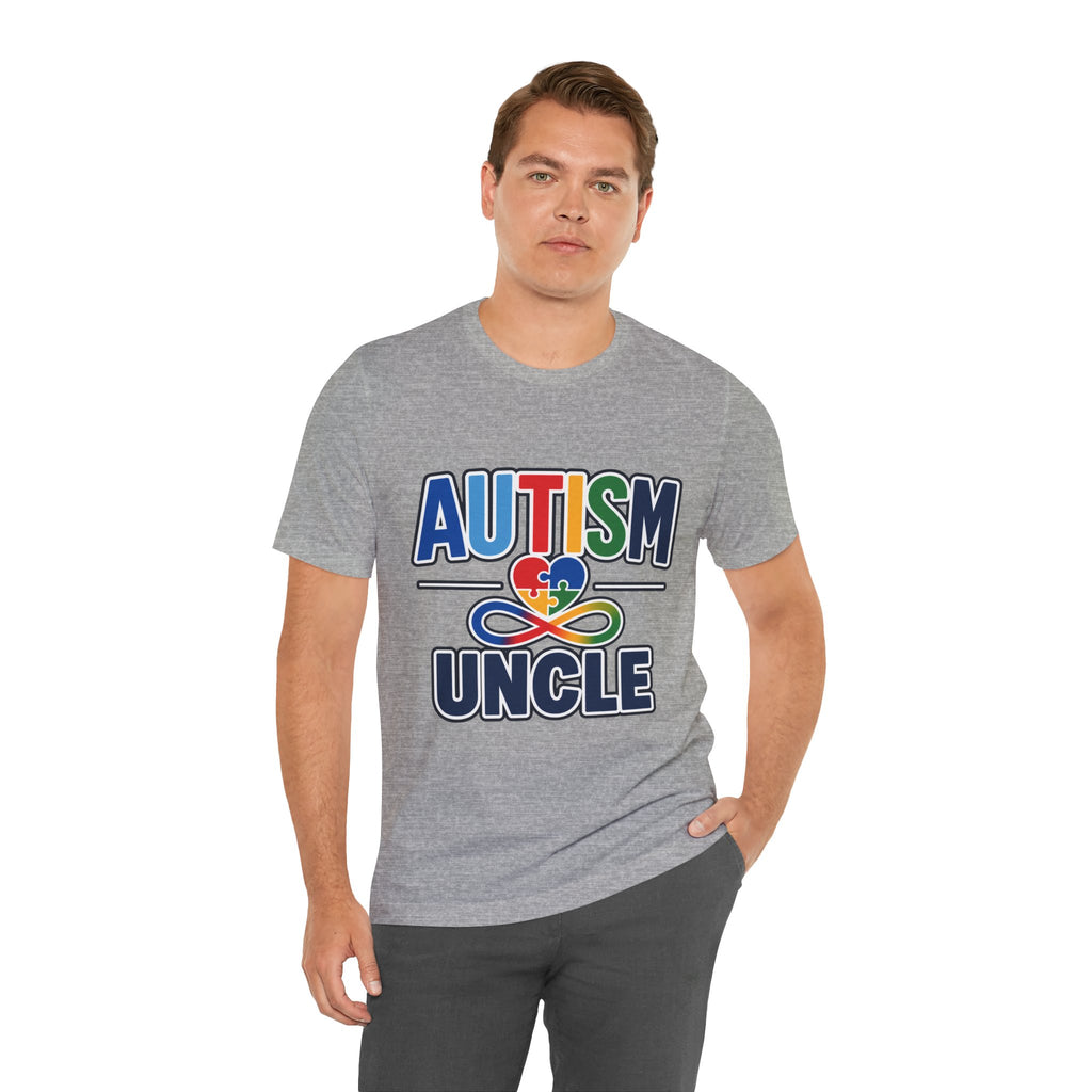 Autism Uncle Shirt | Proud Autism Uncle T-Shirt | Colorful Puzzle Ribbon Infinity Design | Autism Awareness & Acceptance Gift | Special Needs Family Apparel