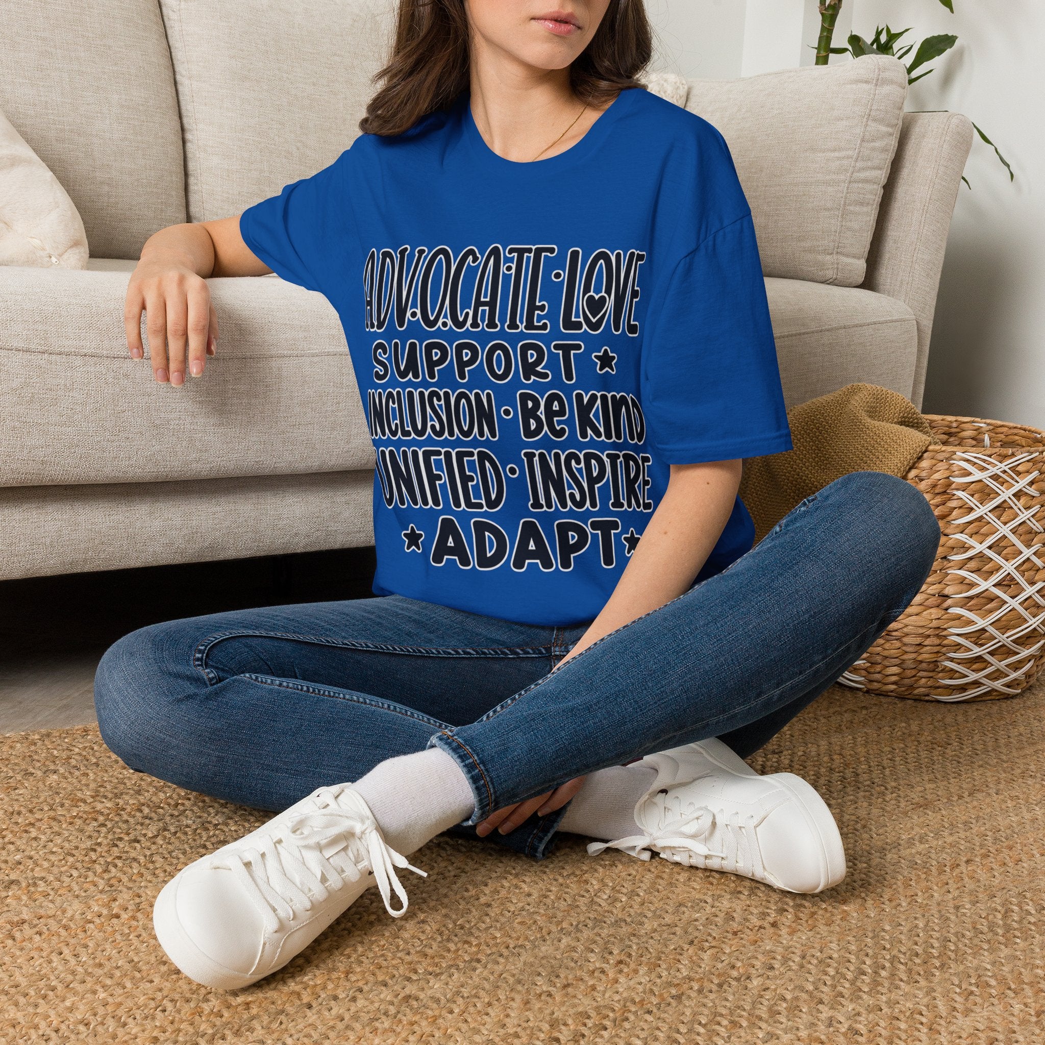 Advocate Support Inclusion Love T-Shirt, Disability Awareness Shirt, Inclusive Typography Tee, Disability Advocate Gift