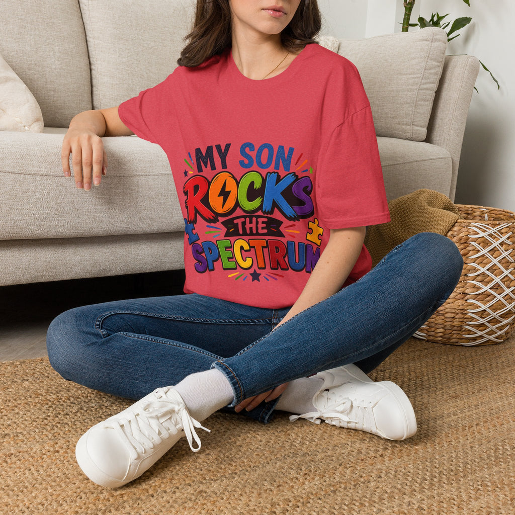 My Son Rocks the Spectrum Shirt, Autism Mom Shirt, Proud Autism Parent Tee, Autism Acceptance T-Shirt, Special Needs Mom Apparel