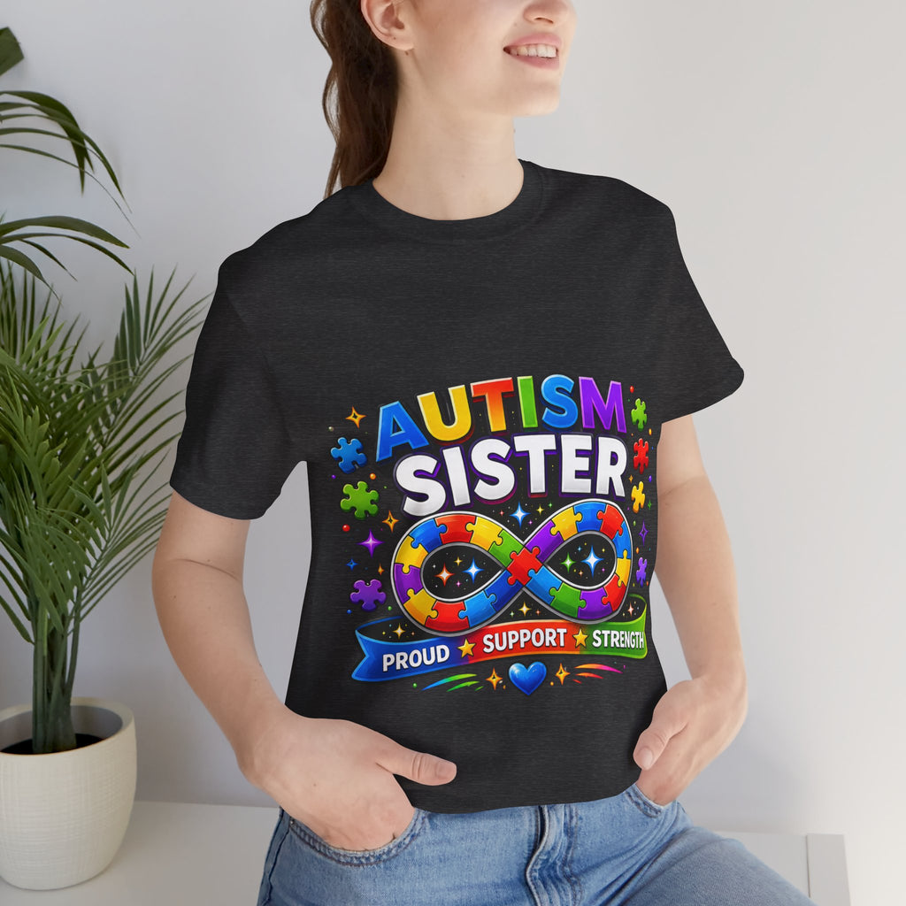 Autism Sister Tee | Puzzle Infinity Support Strength Shirt