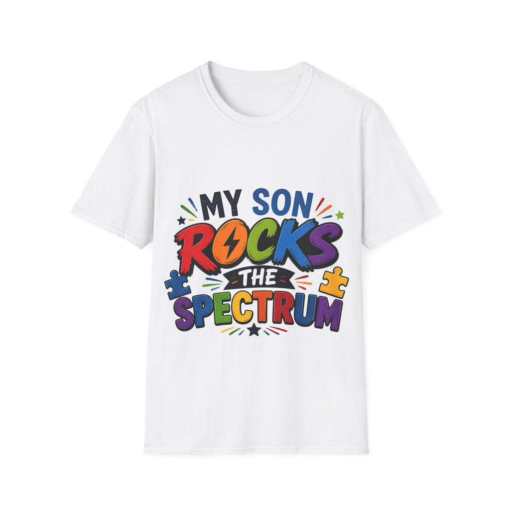 My Son Rocks the Spectrum Shirt, Autism Mom Shirt, Proud Autism Parent Tee, Autism Acceptance T-Shirt, Special Needs Mom Apparel