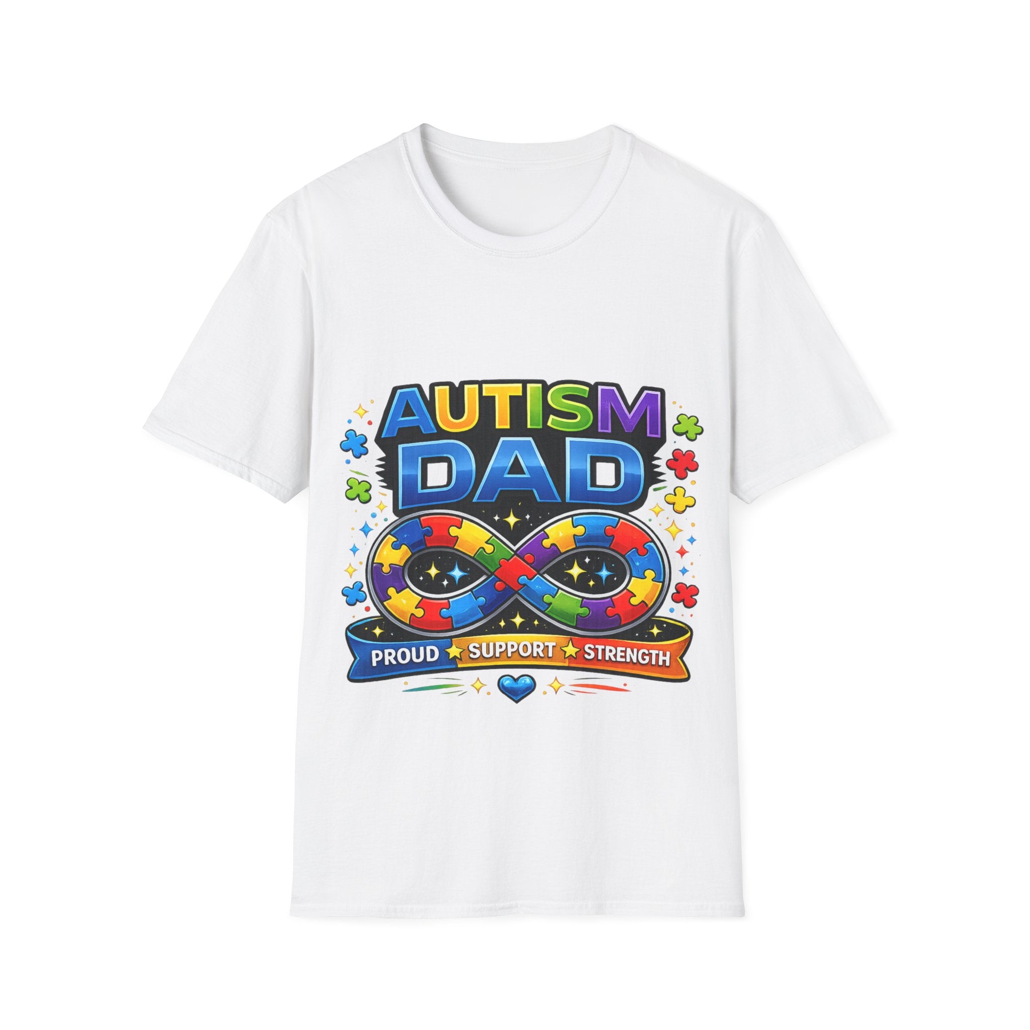 Autism Dad Shirt | Proud Autism Father Tee | Infinity Puzzle Ribbon T-Shirt | Autism Awareness Gift for Dad | Neurodiversity Support