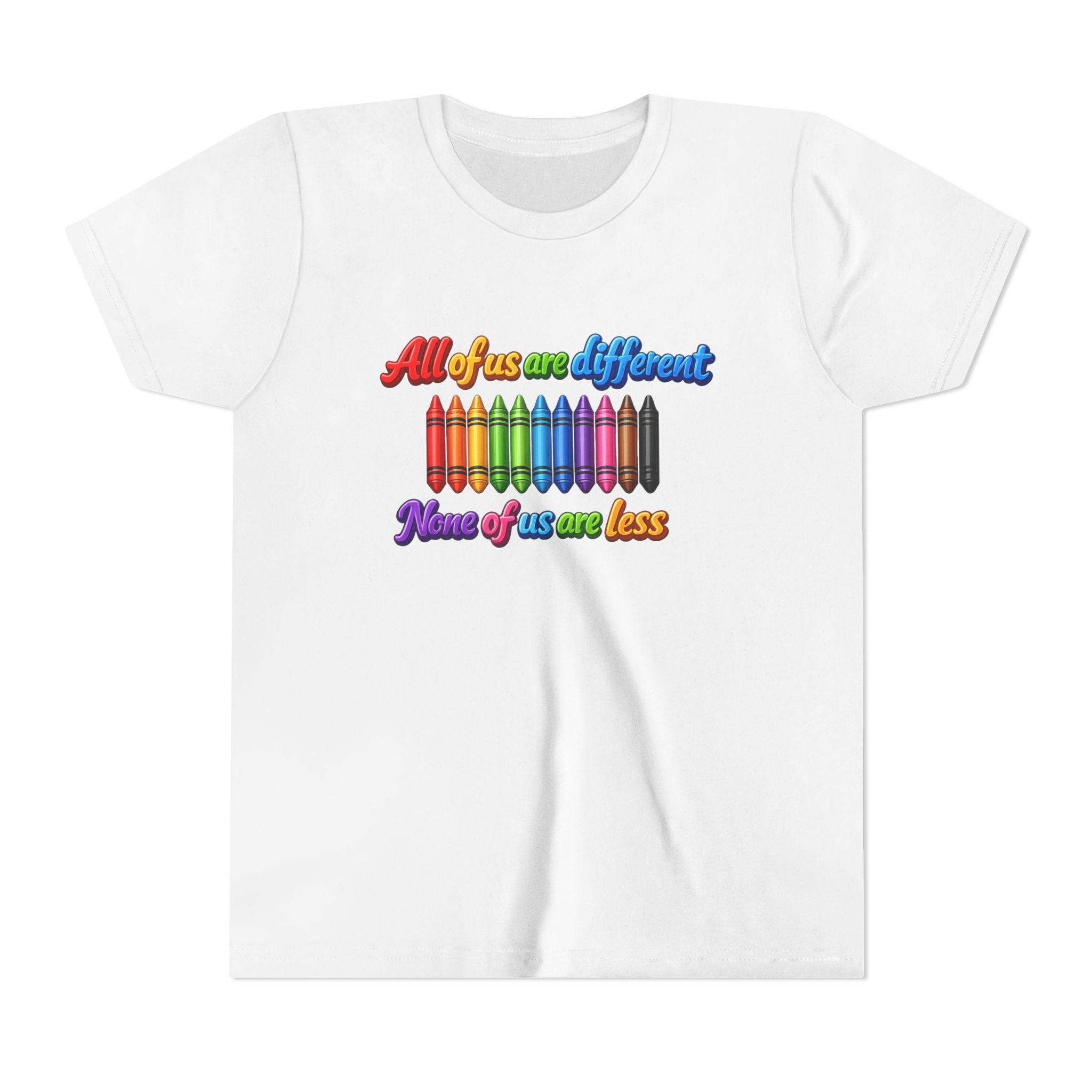 All Of Us Are Different None Of Us Are Less Youth Shirt Inclusion Kids Diversity Tee
