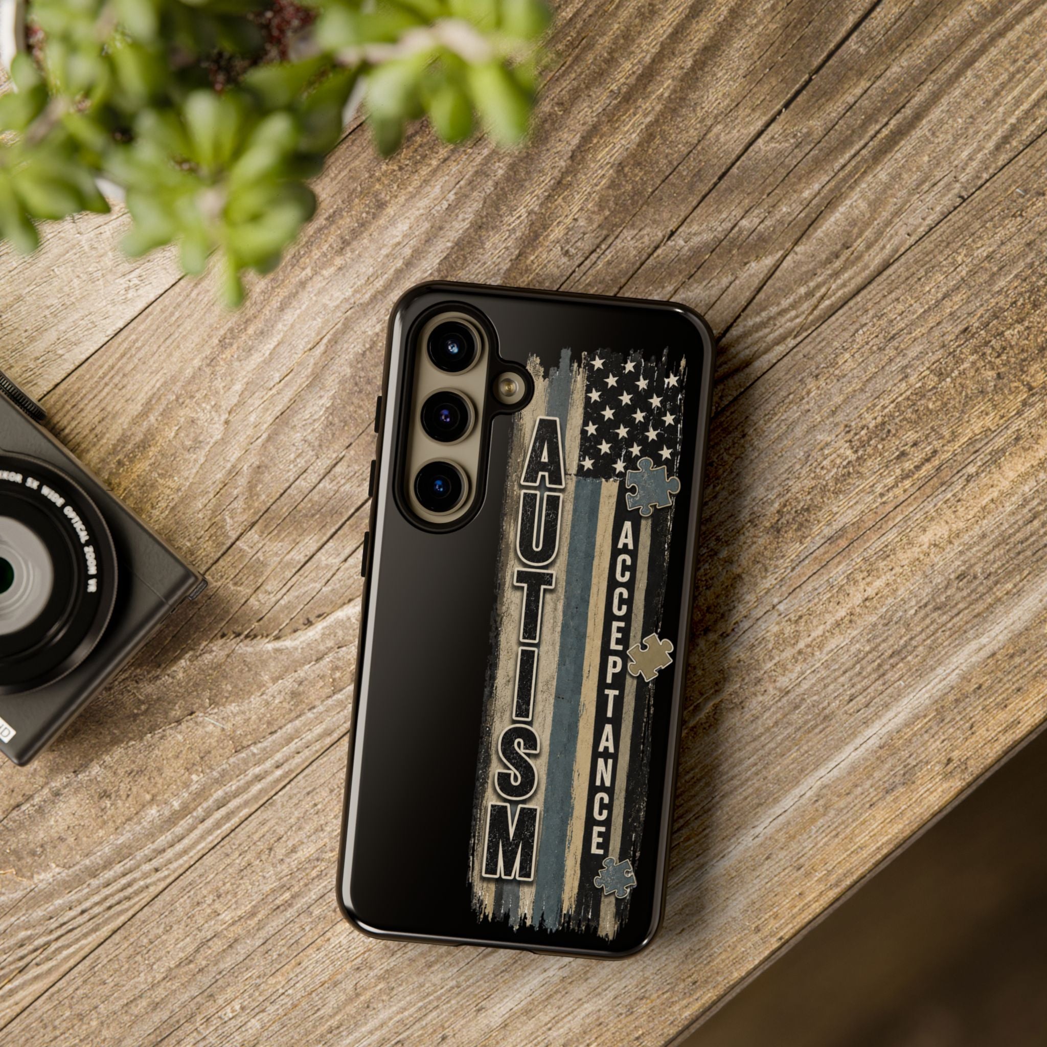 Autism Acceptance Phone Case Puzzle Piece Flag iPhone Samsung Tough Case Autism Awareness Neurodiversity Gift Special Needs Case
