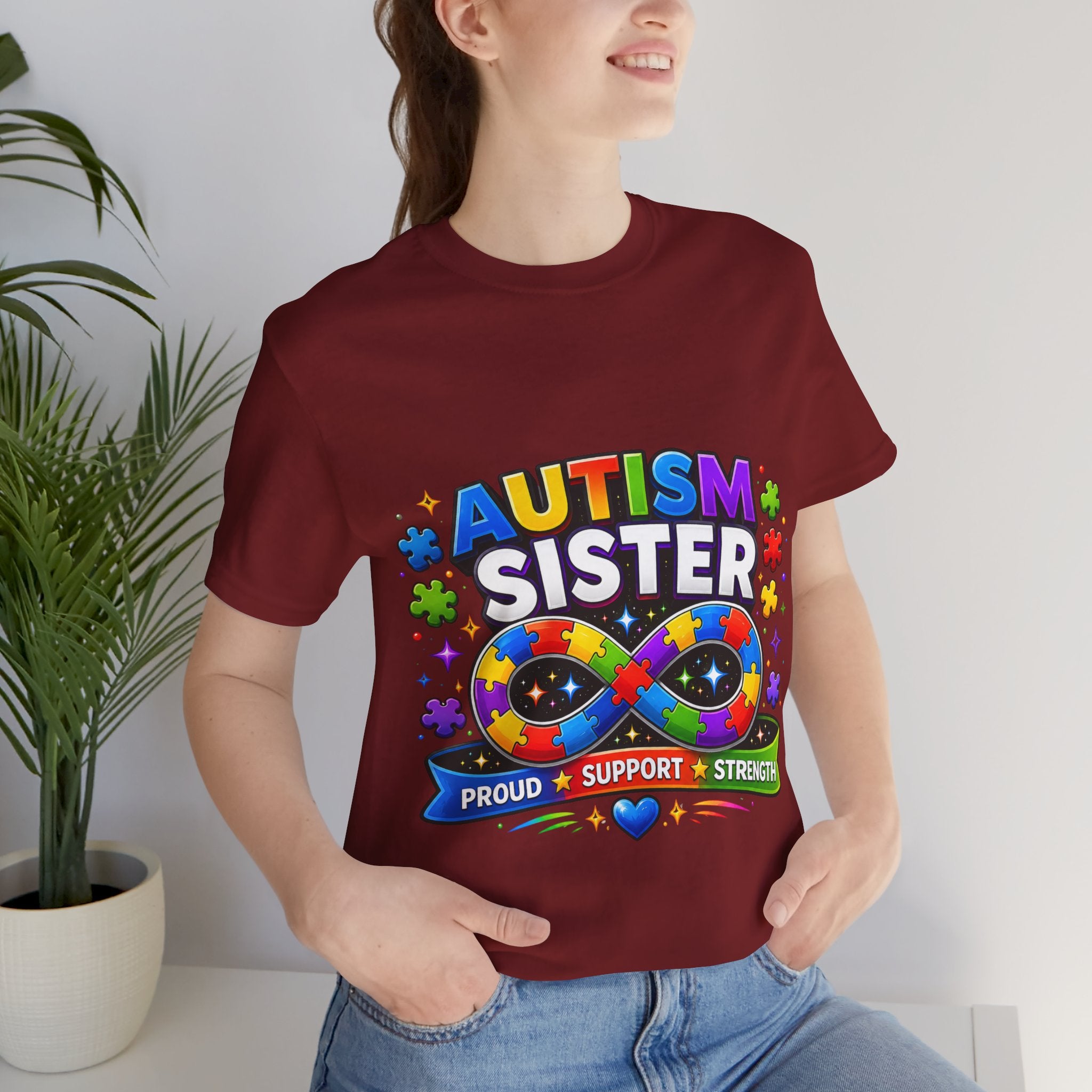 Autism Sister Tee | Puzzle Infinity Support Strength Shirt