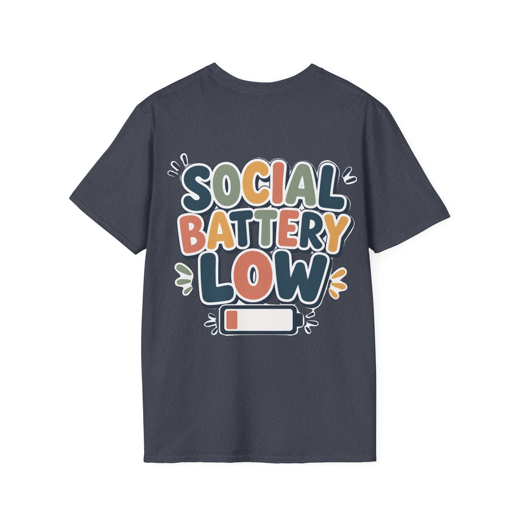 Social Battery Low Shirt | Introvert Tee | Funny Social Anxiety Shirt | Neurodivergent Apparel | ADHD Autism Mental Health Gift