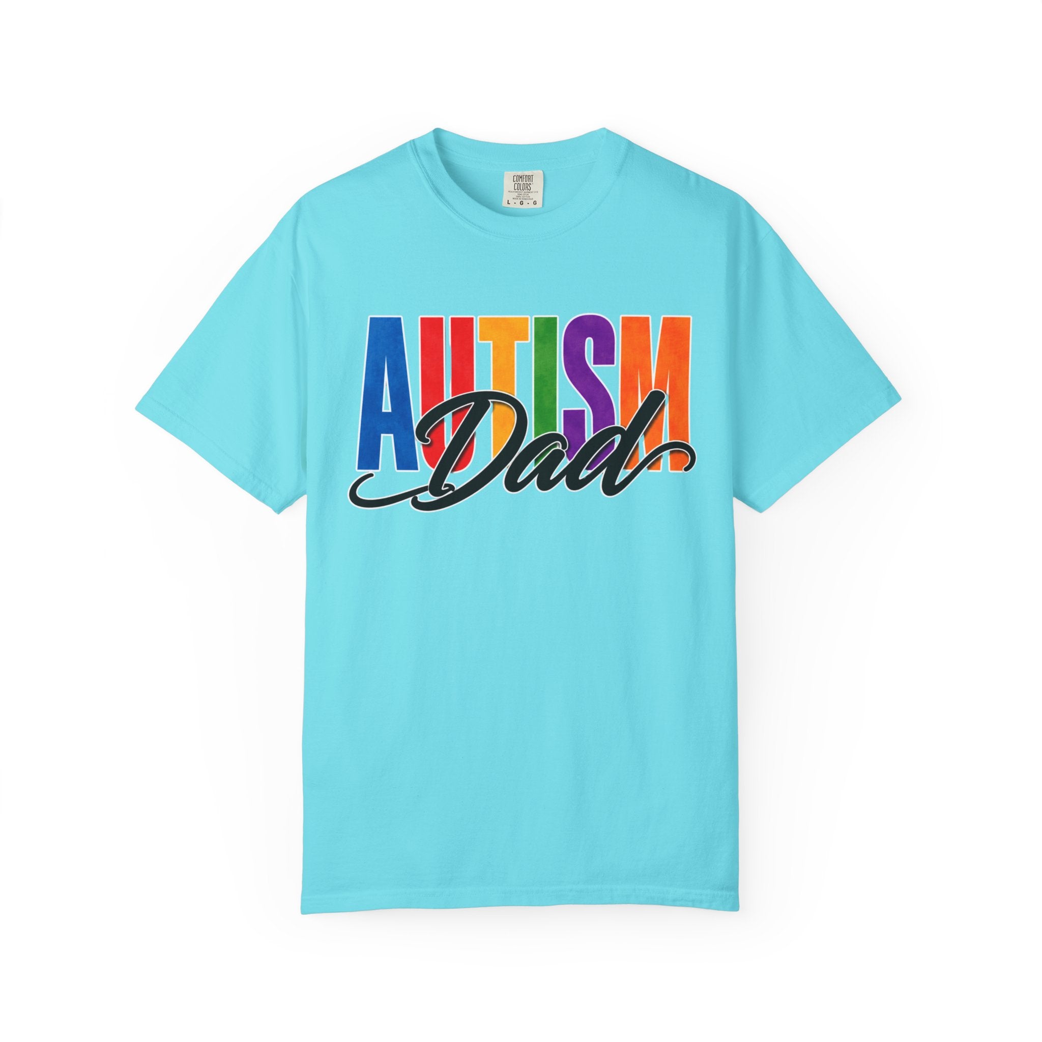 Autism Dad Shirt Autism Dad T Shirt Proud Autism Father Rainbow Block Letter Tee Autism Awareness Autism Acceptance Gift for Dad