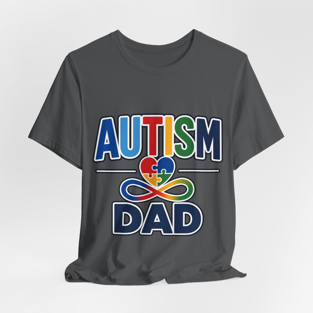 Autism Dad Shirt | Proud Autism Father T-Shirt | Colorful Puzzle Heart Infinity Design | Autism Awareness Gift for Dad | Autism Acceptance Tee