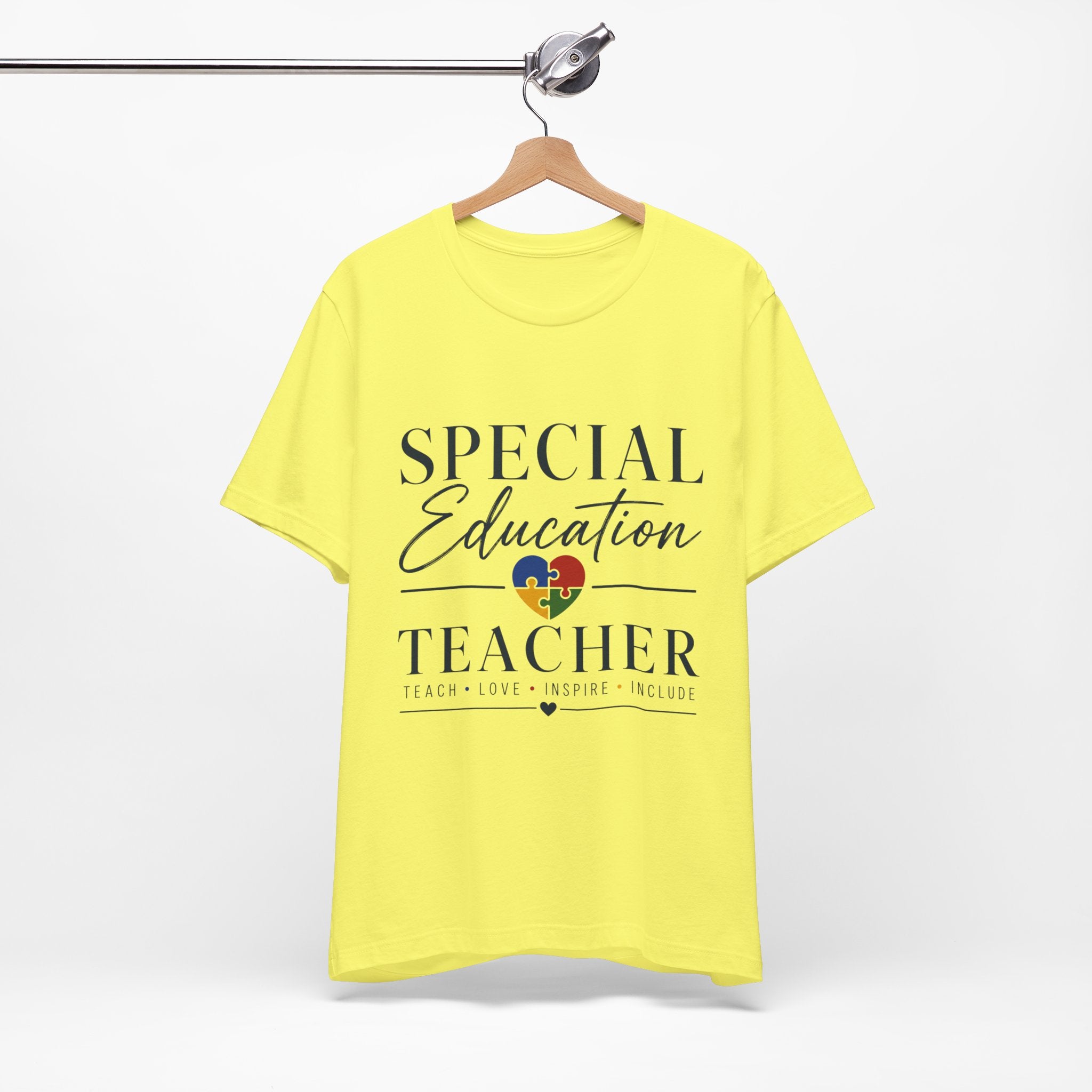 Special Education Teacher Shirt | Teach Love Inspire T-Shirt | Puzzle Heart Graphic Tee | Autism Acceptance Gift | Inclusive Teacher