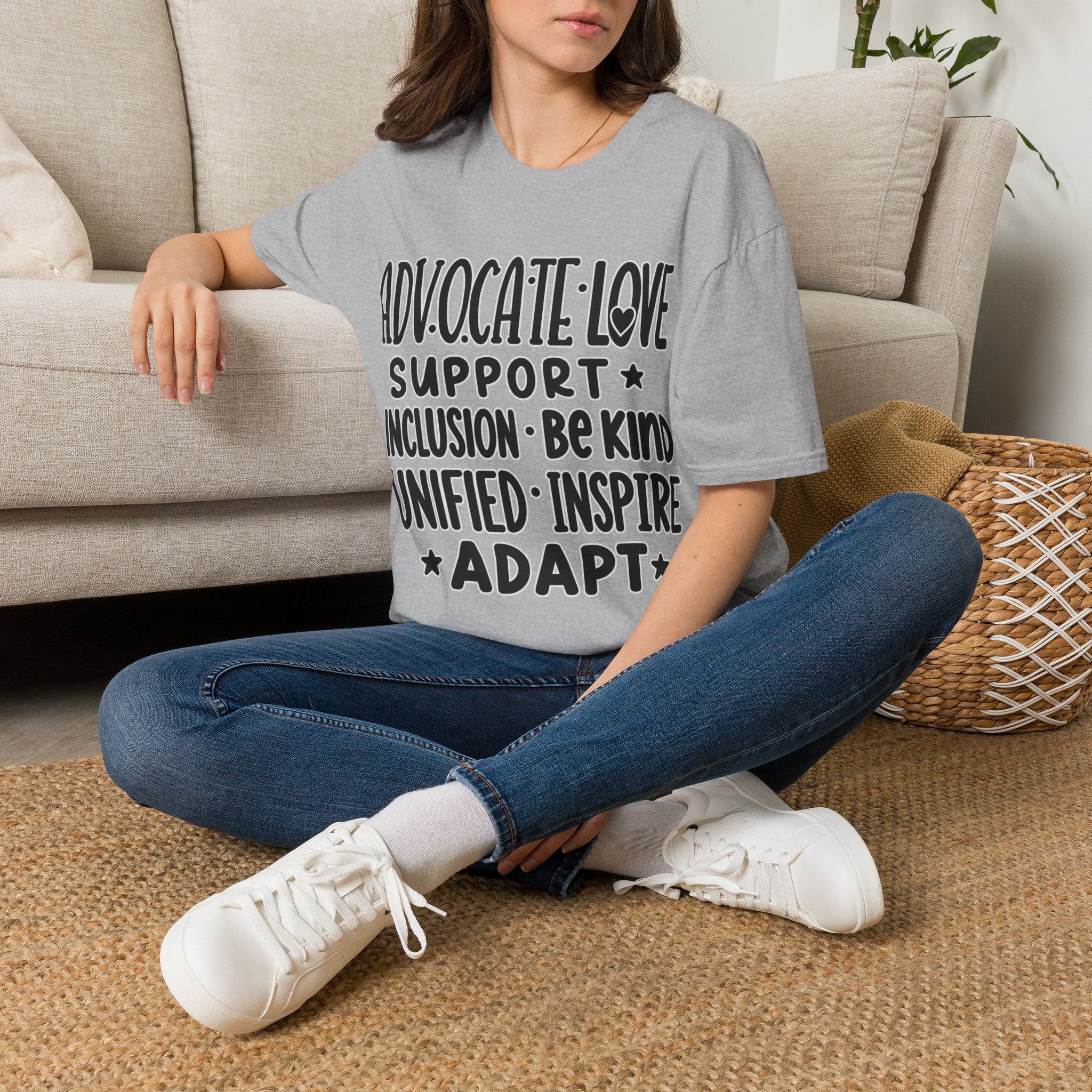 Advocate Support Inclusion Love T-Shirt, Disability Awareness Shirt, Inclusive Typography Tee, Disability Advocate Gift