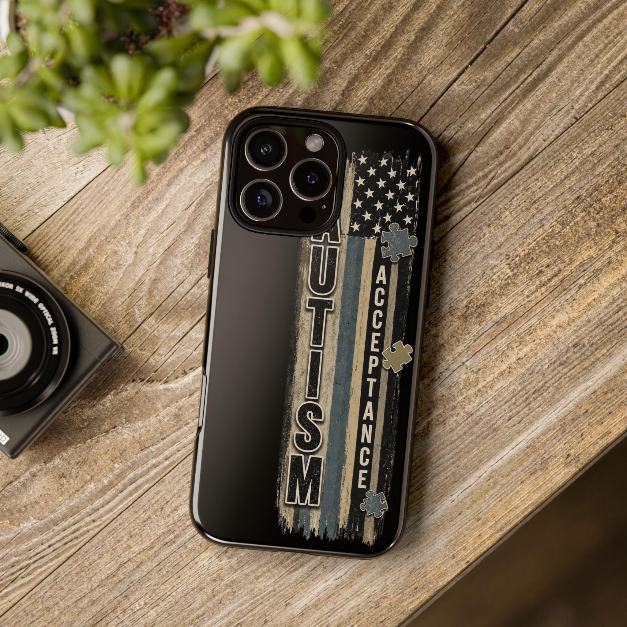 Autism Acceptance Phone Case Puzzle Piece Flag iPhone Samsung Tough Case Autism Awareness Neurodiversity Gift Special Needs Case