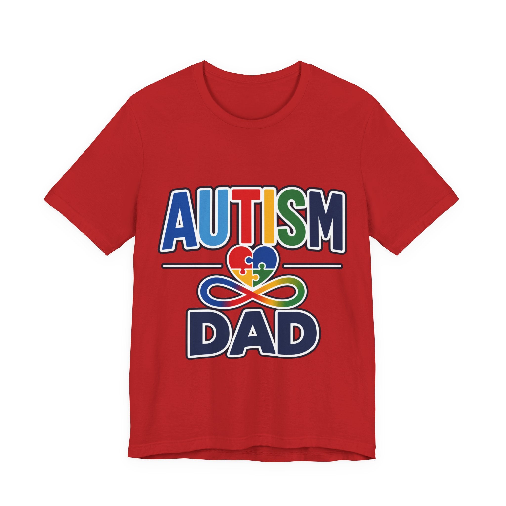 Autism Dad Shirt | Proud Autism Father T-Shirt | Colorful Puzzle Heart Infinity Design | Autism Awareness Gift for Dad | Autism Acceptance Tee